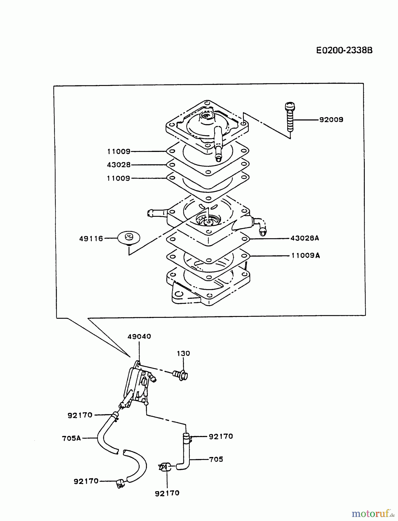  Kawasaki Motoren Motoren Vertikal FA210V - AS02 bis FH641V - DS24 FC420V-AS14 - Kawasaki FC420V 4-Stroke Engine FUEL-TANK/FUEL-VALVE