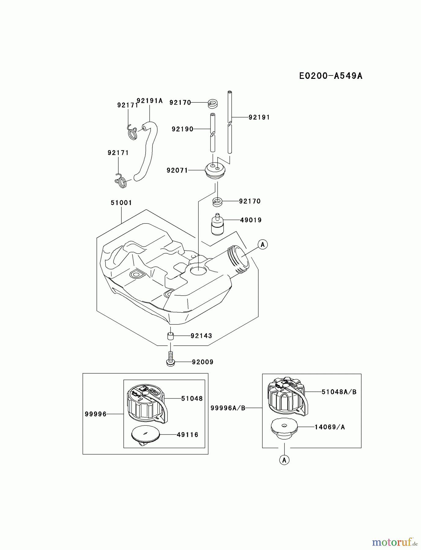  Kawasaki Geräte Trimmer, Faden / Bürste KTR26AC-A1 (KTR26AC) - Kawasaki Grass Trimmer FUEL-TANK/FUEL-VALVE