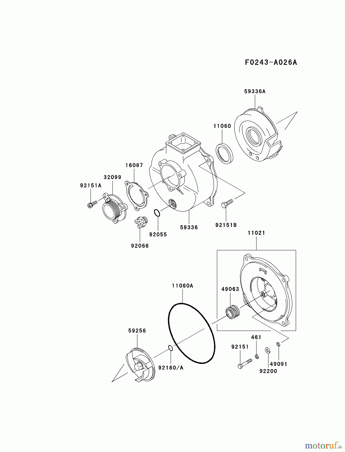  Kawasaki Geräte Wasserpumpen HC050A-BS00 - Kawasaki Water Pump KWN20A HOUSING