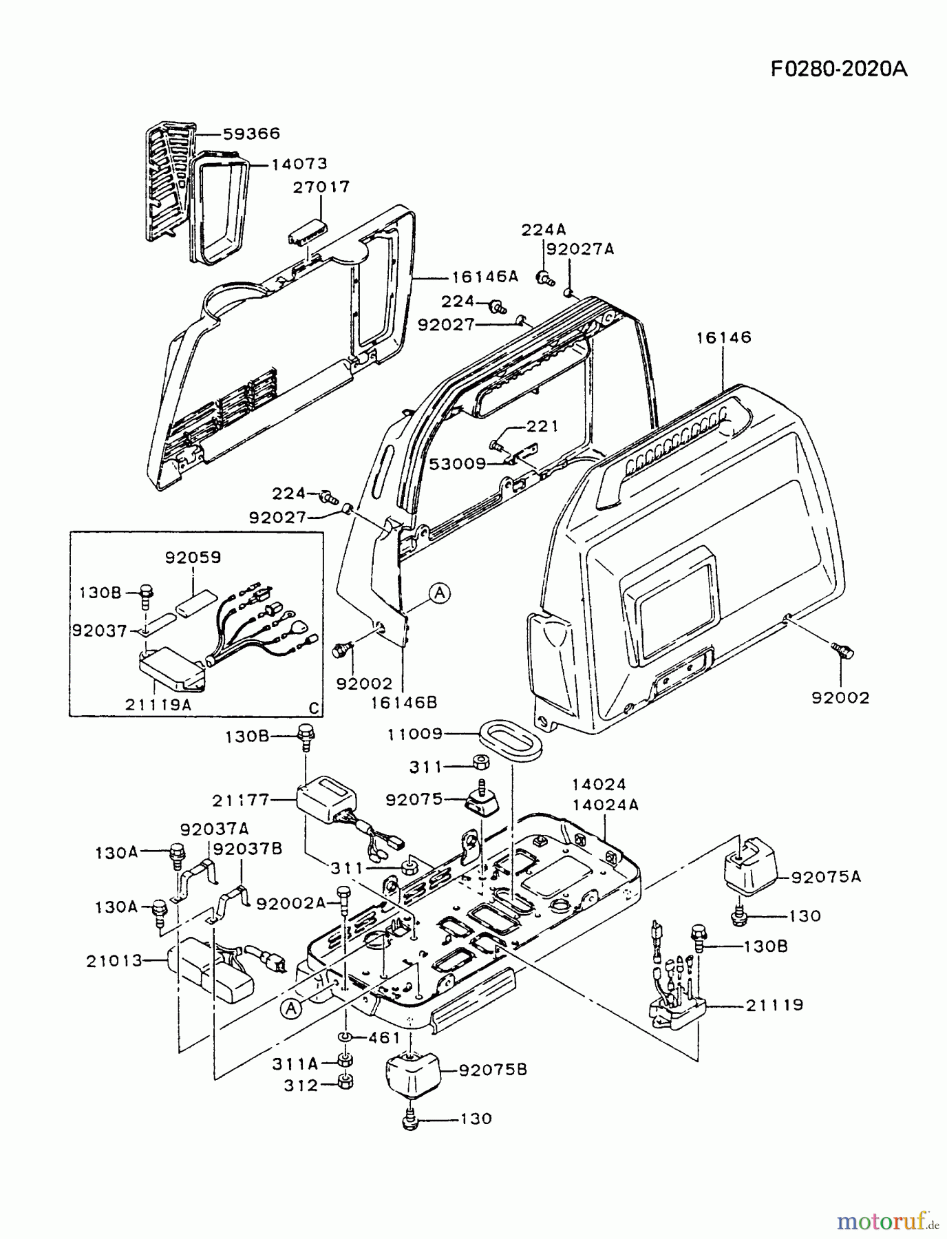  Kawasaki Geräte Stromerzeuger GA550A-CS00 (GA550A) - Kawasaki Generator FRAME