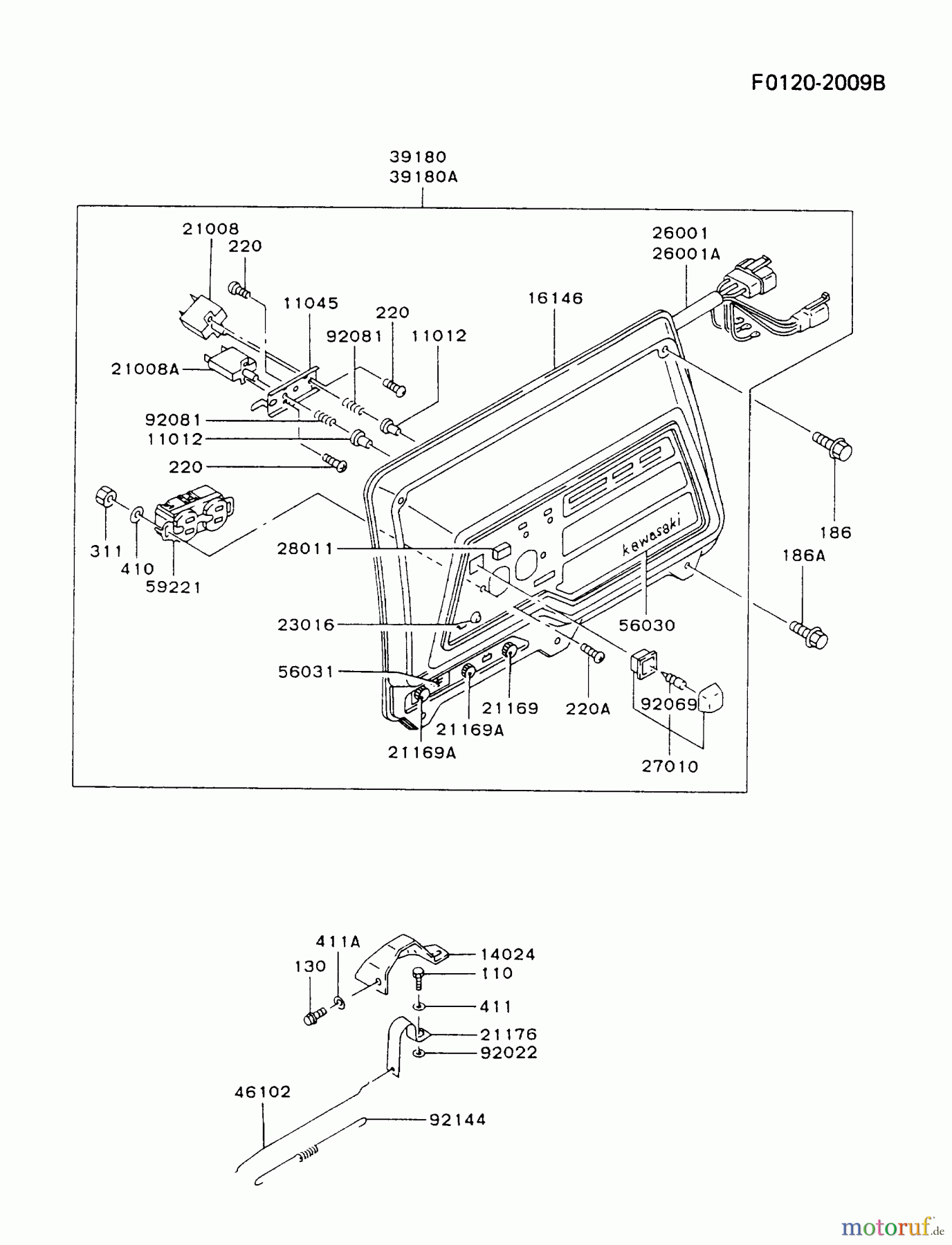  Kawasaki Geräte Stromerzeuger GD700A-BS01 (GD700A) - Kawasaki Generator CONTROL-PANEL