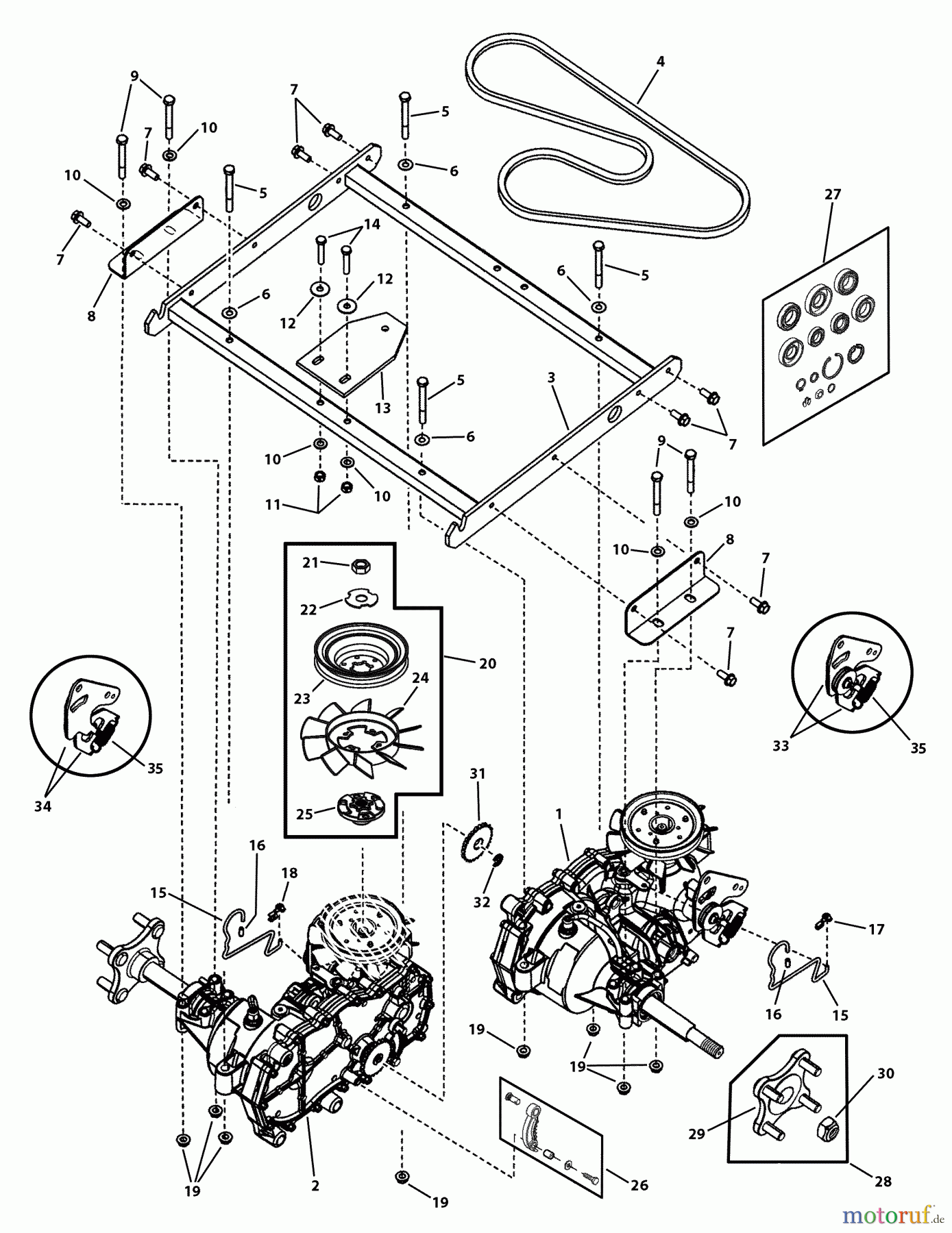  Murray Nullwendekreismäher, Zero-Turn C950-60107-1 (7800819A) - Craftsman ZTS7000, 26HP B&S w/52