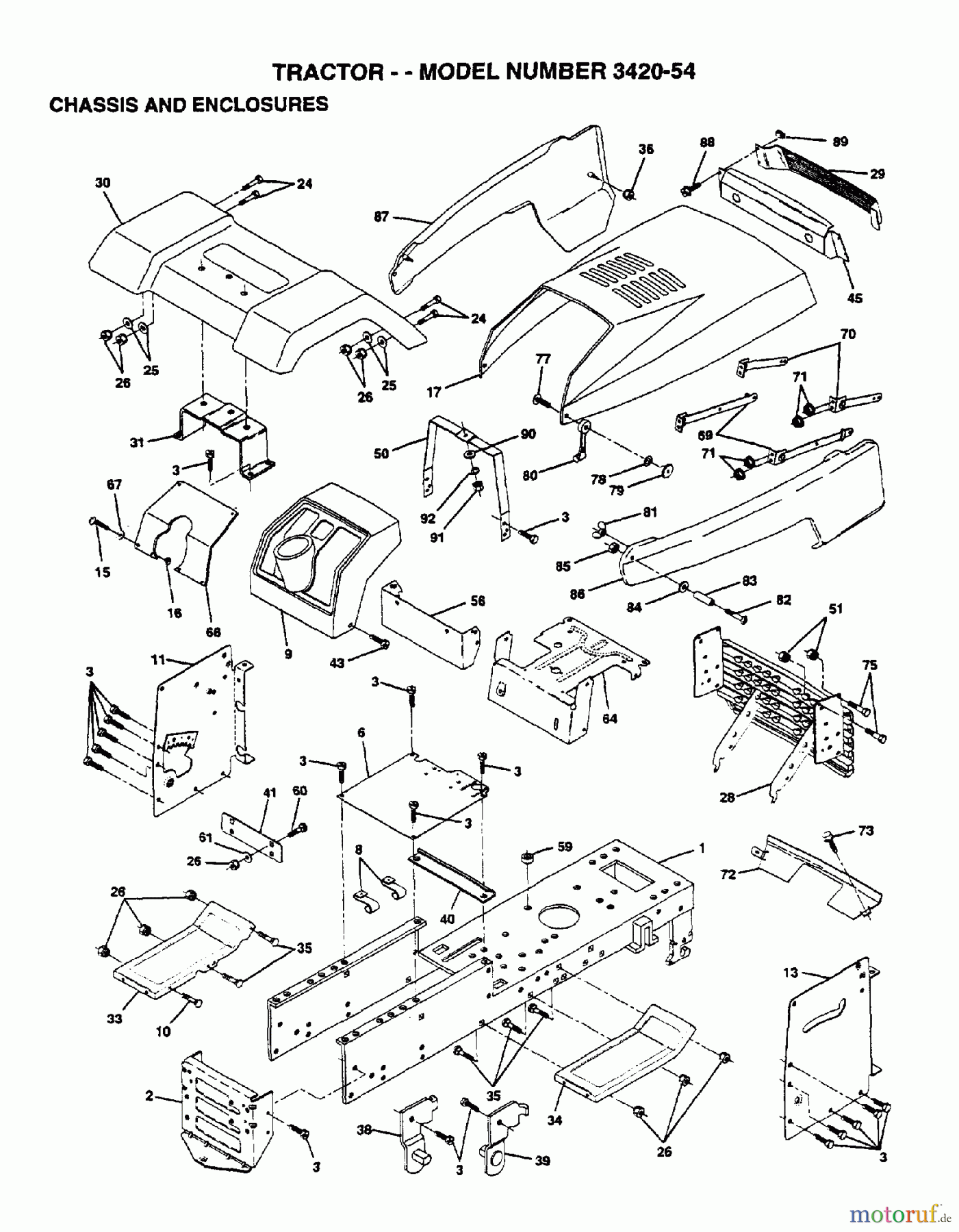  Poulan / Weed Eater Rasen und Gartentraktoren 342054 - Poulan Lawn Tractor (2006-03) CHASSIS ENCLOSURES