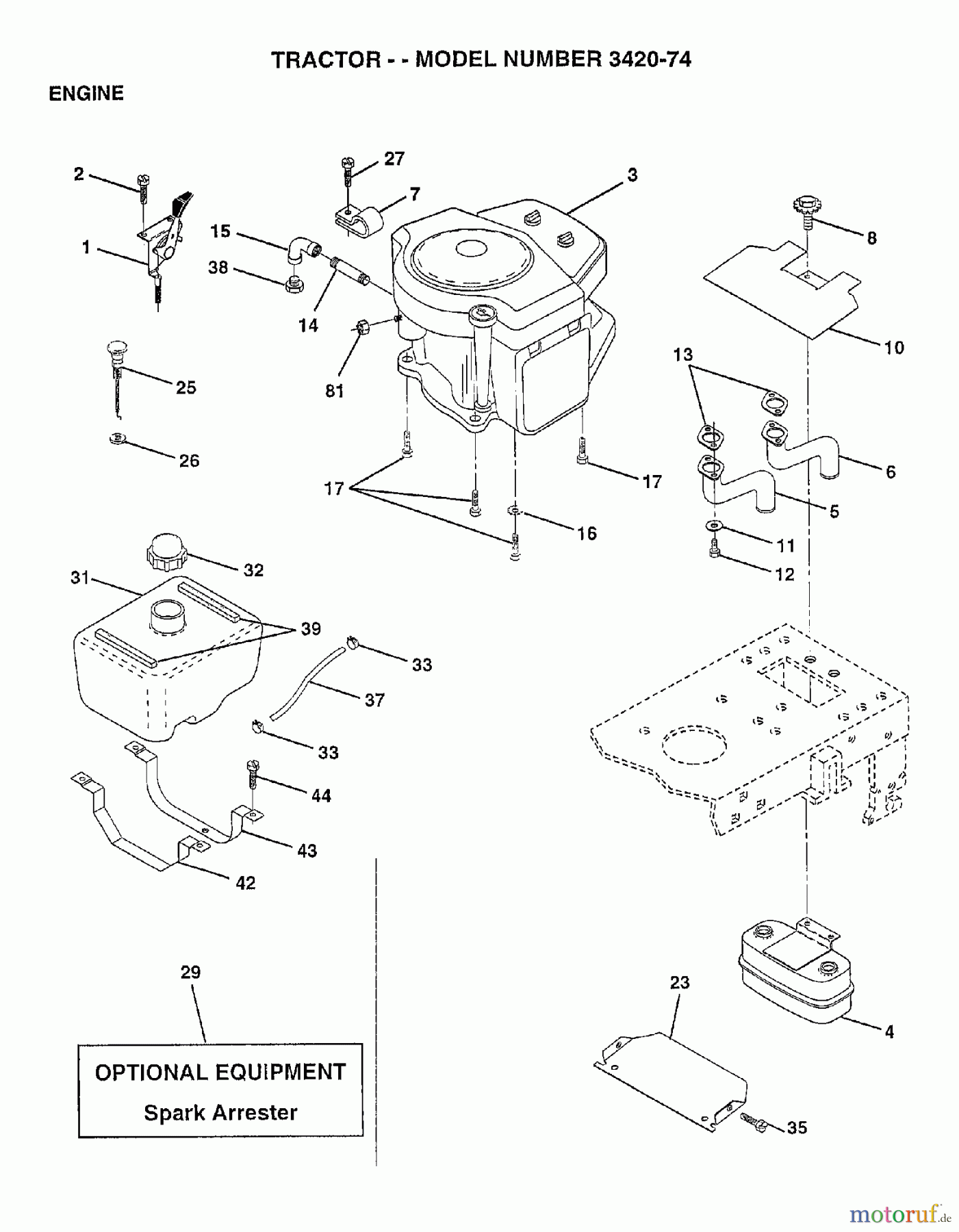  Poulan / Weed Eater Rasen und Gartentraktoren 342074 - Poulan Lawn Tractor (2006-10) ENGINE