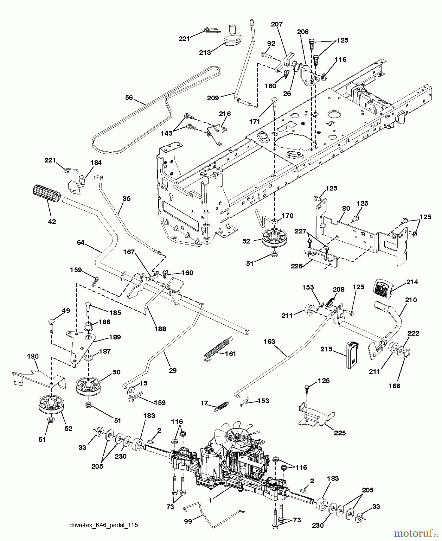  Poulan / Weed Eater Rasen und Gartentraktoren PB22H42YT (96048005100) - Poulan Pro Lawn Tractor (2012-11) DRIVE