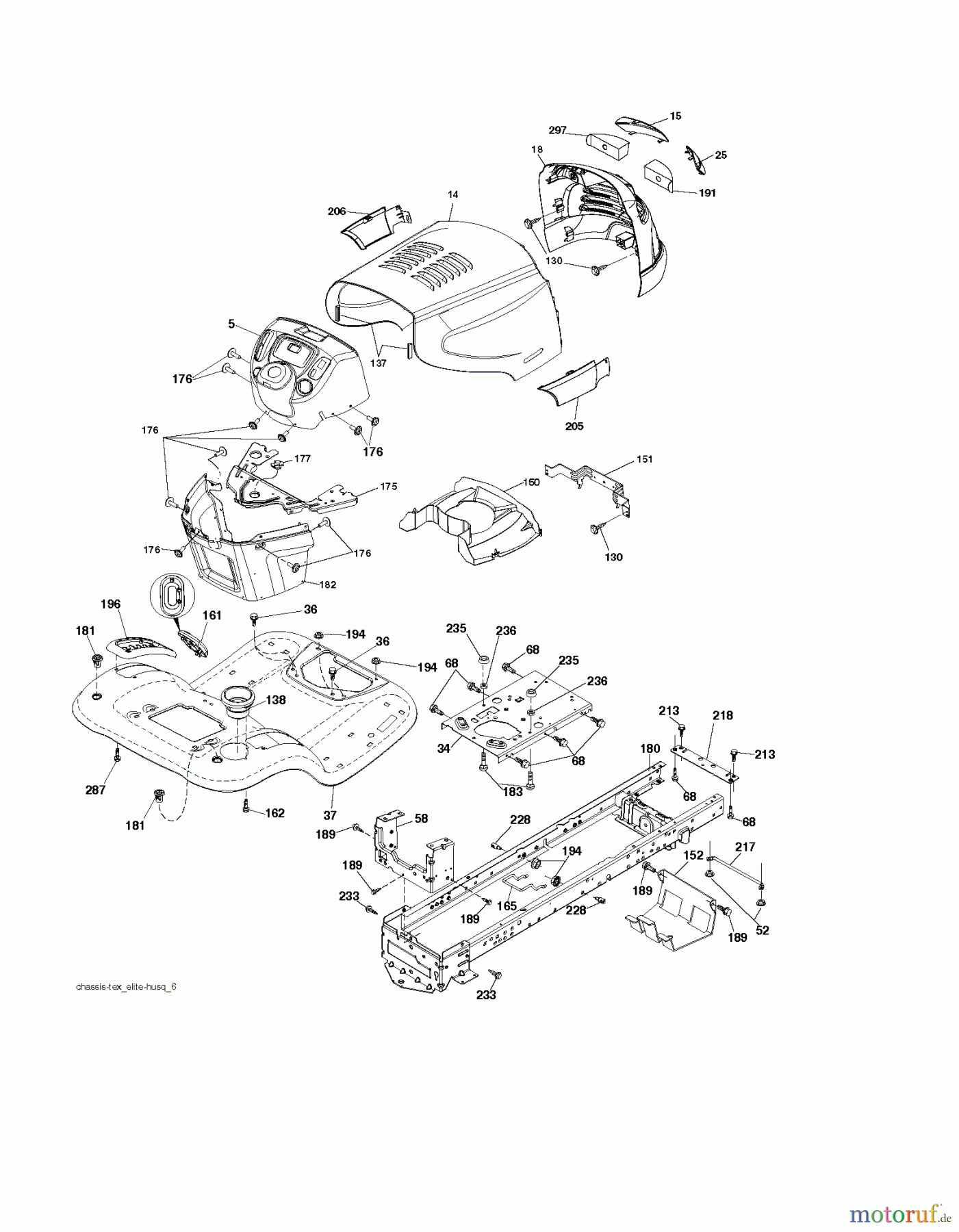  Poulan / Weed Eater Rasen und Gartentraktoren PB26H54YT (96042012700) - Poulan Pro Lawn Tractor (2010-12) CHASSIS ENCLOSURES