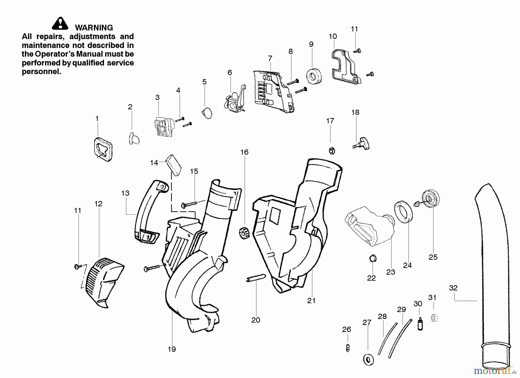  Poulan / Weed Eater Bläser / Sauger / Häcksler / Mulchgeräte B1750 - Weed Eater Blower Housing