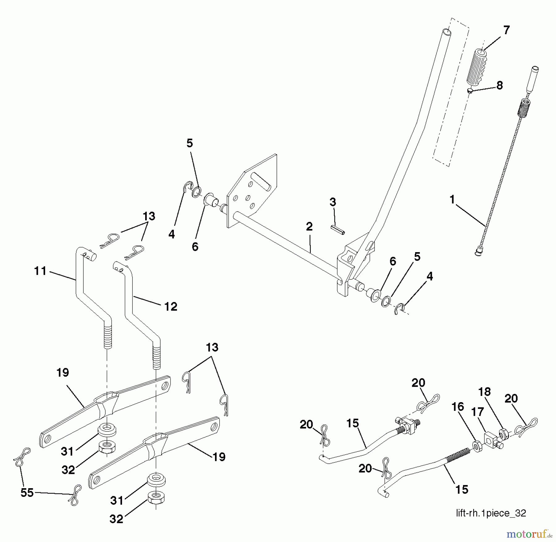  Poulan / Weed Eater Rasen und Gartentraktoren PB14538LT (96012012400) - Poulan Pro Lawn Tractor (2012-09) MOWER LIFT LEVER