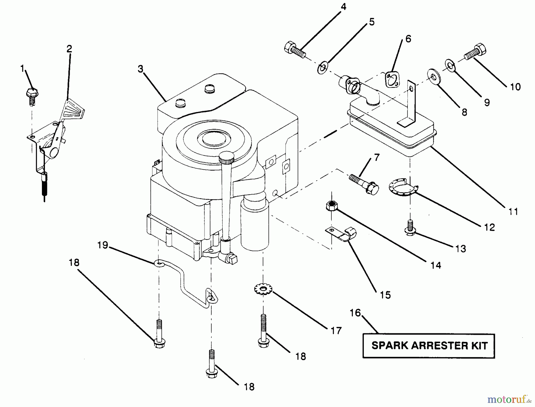  Poulan / Weed Eater Rasen und Gartentraktoren PP1136 - Poulan Pro Lawn Tractor ENGINE / THROTTLE