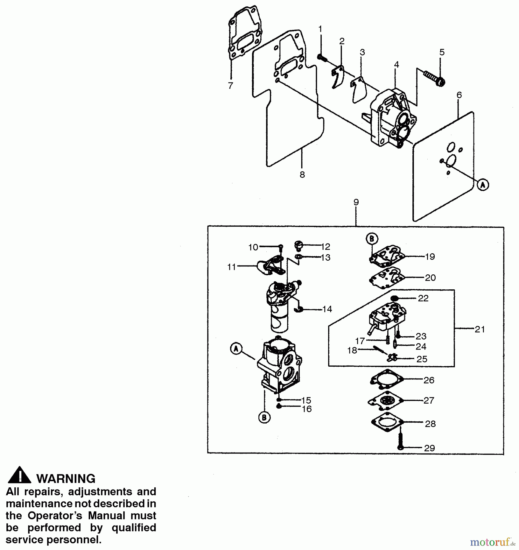  Poulan / Weed Eater Bläser / Sauger / Häcksler / Mulchgeräte BP406 - Poulan Pro Back Pack Blower Carburetor