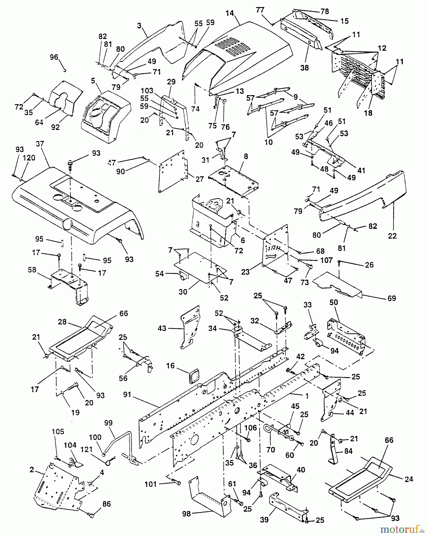  Poulan / Weed Eater Rasen und Gartentraktoren PP20H50JA - Poulan Pro Lawn Tractor CHASSIS AND ENCLOSURES