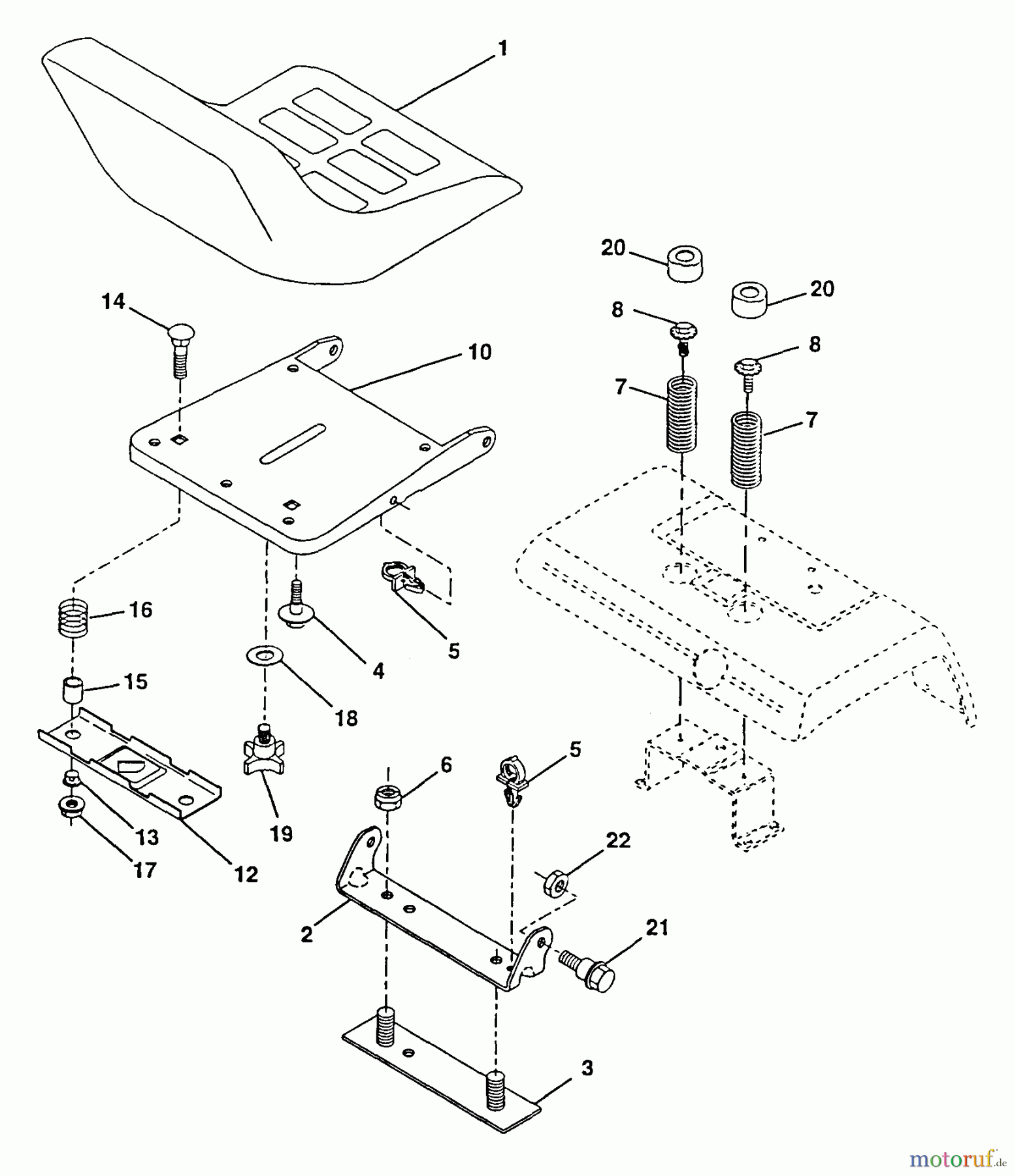  Poulan / Weed Eater Rasen und Gartentraktoren PP22H50A - Poulan Pro Lawn Tractor Seat Assembly