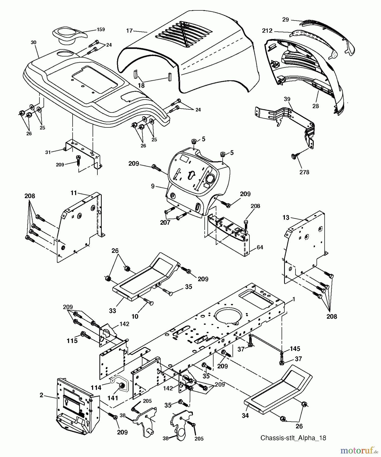  Poulan / Weed Eater Rasen und Gartentraktoren PXT175G42 (96016002601) - Poulan XT Lawn Tractor (2011-11) CHASSIS ENCLOSURES