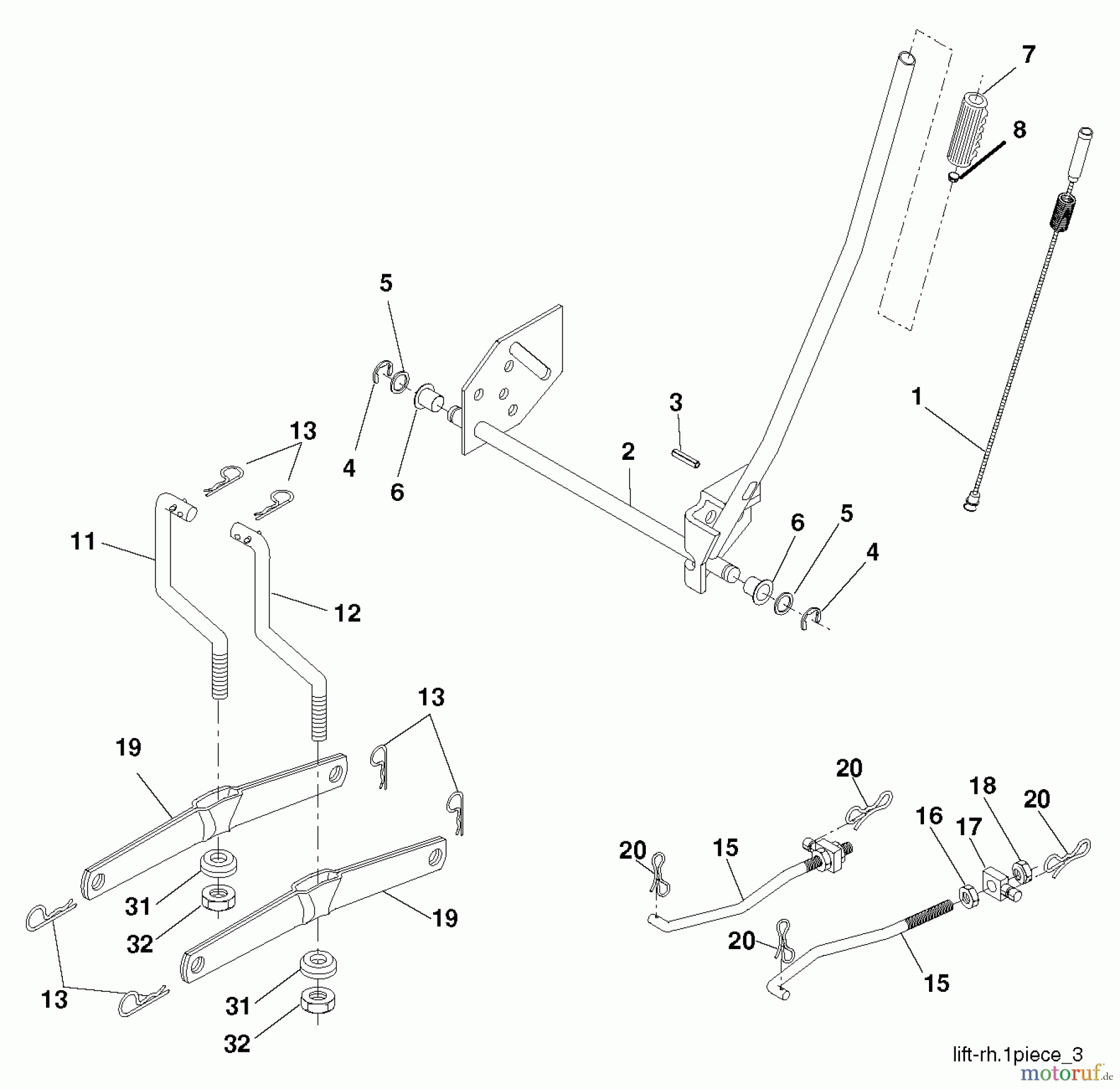  Poulan / Weed Eater Rasen und Gartentraktoren PXT175G42 (96016002602) - Poulan XT Lawn Tractor (2012-12) MOWER LIFT / DECK LIFT