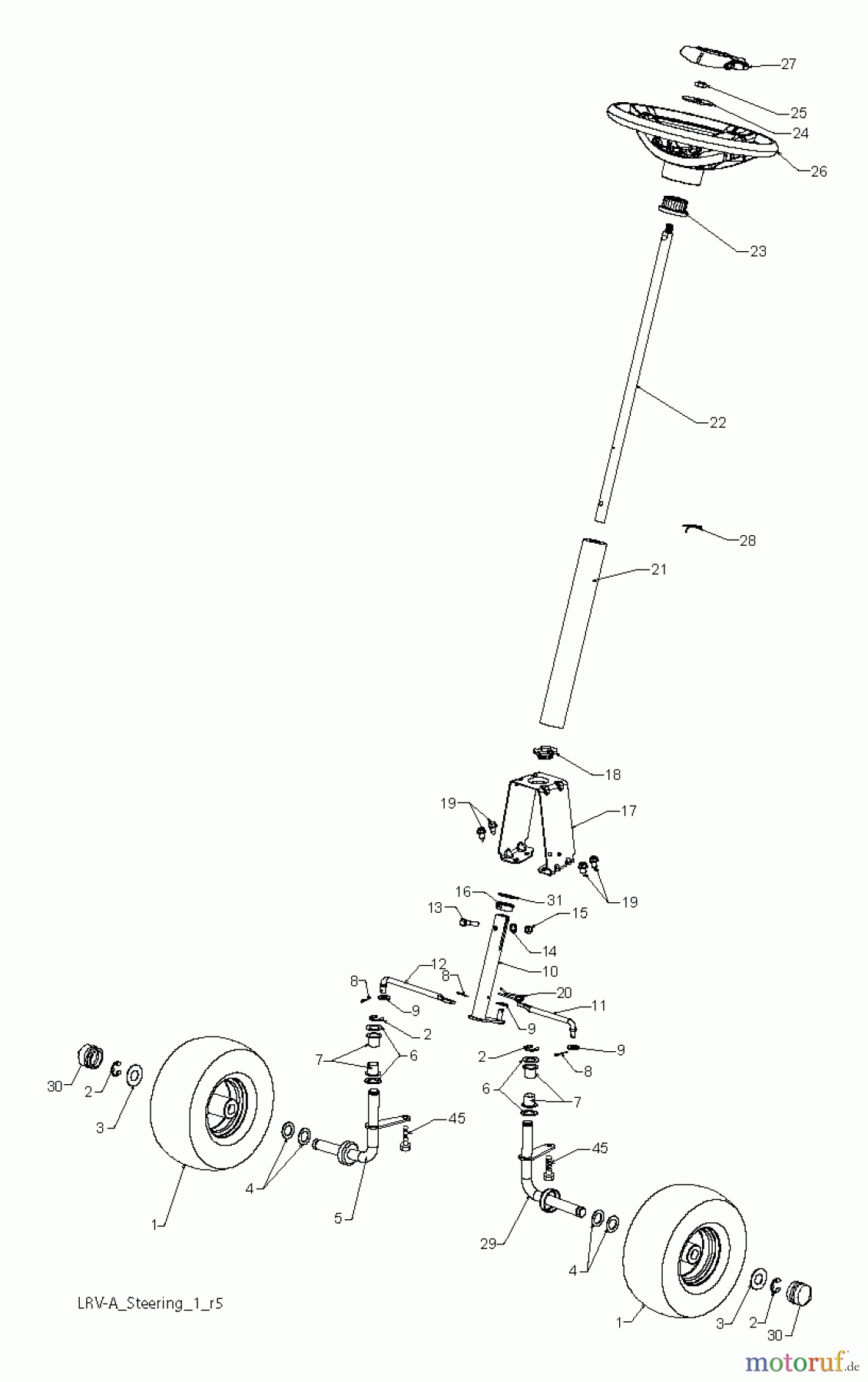  Poulan / Weed Eater Rasen und Gartentraktoren WE261 (96022001101) - Weed Eater Lawn Tractor (2011-09) STEERING