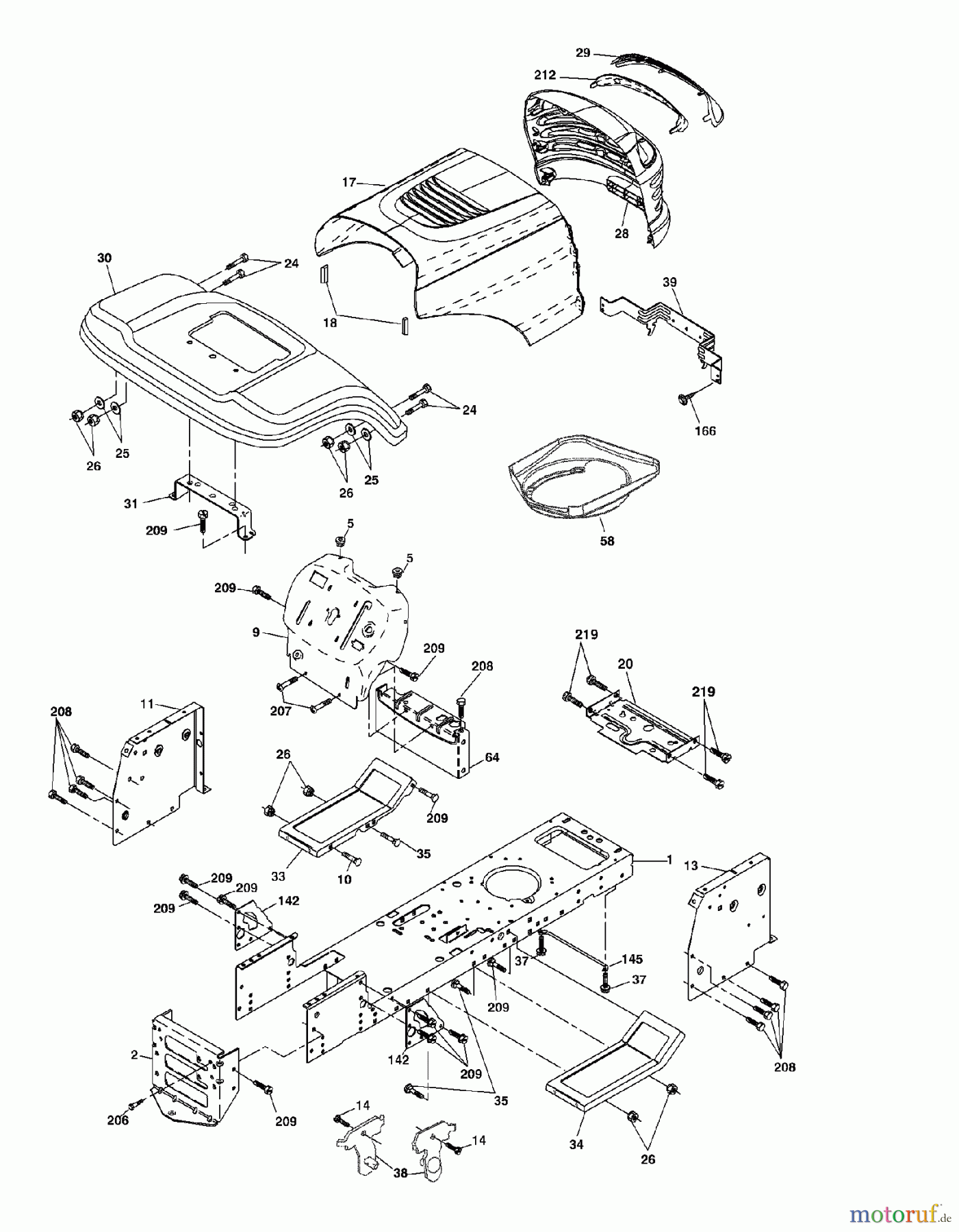  Poulan / Weed Eater Rasen und Gartentraktoren WET2242STD - Weed Eater Lawn Tractor (2004-01) CHASSIS ENCLOSURES