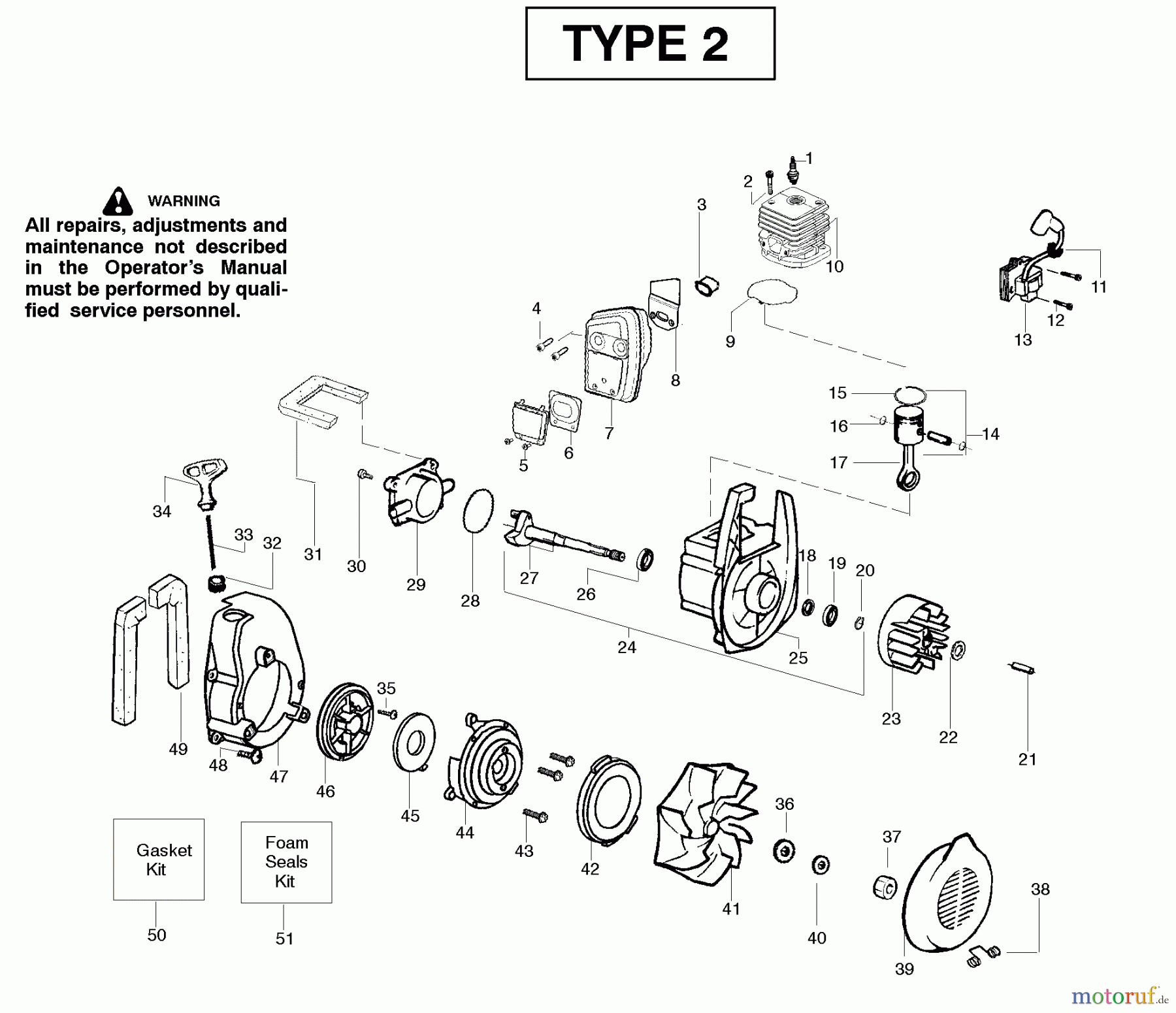  Poulan / Weed Eater Bläser / Sauger / Häcksler / Mulchgeräte BV1850LE (Type 2) - Weed Eater Barracuda Blower Engine Type 2