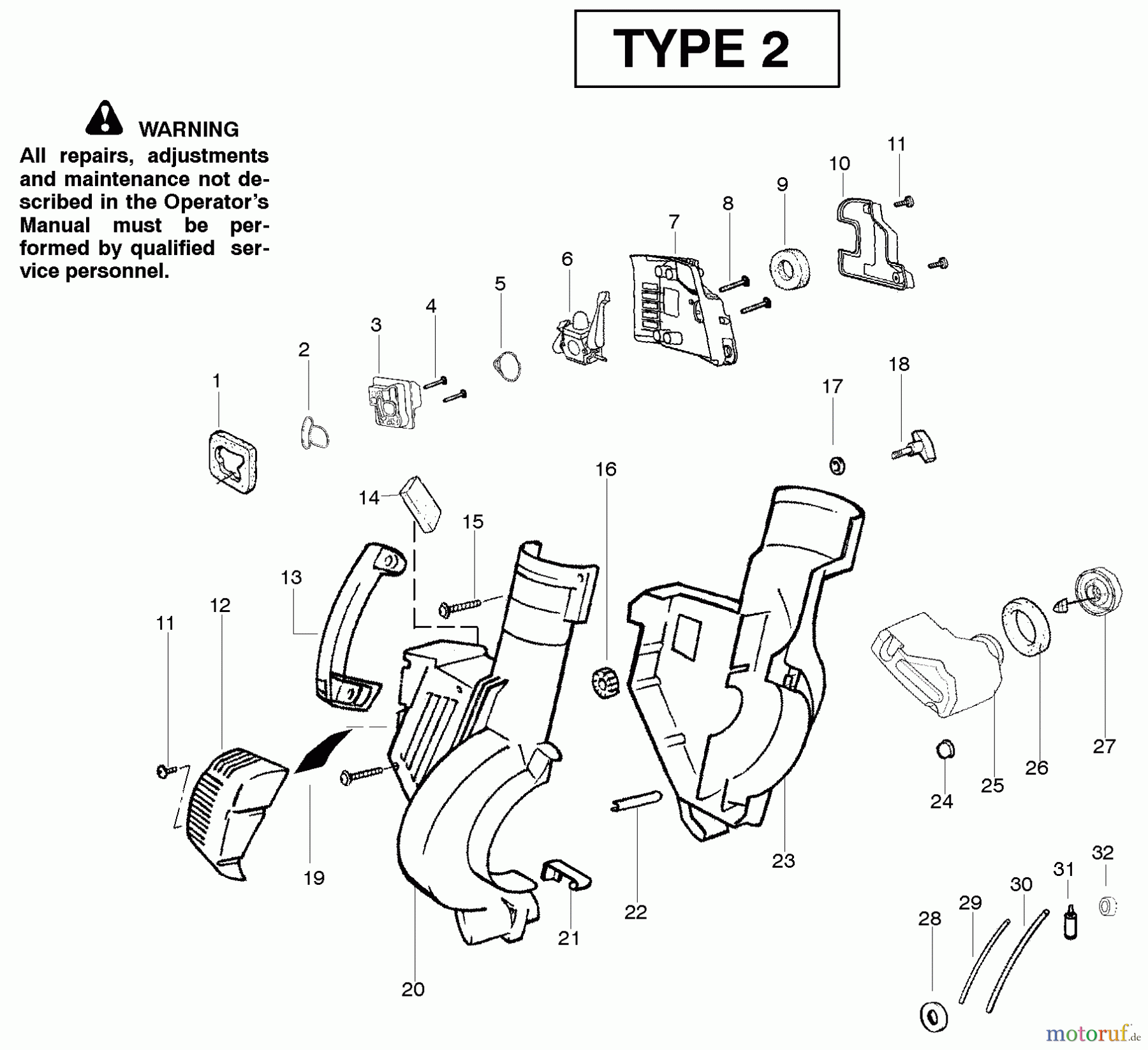  Poulan / Weed Eater Bläser / Sauger / Häcksler / Mulchgeräte BV1850LE (Type 2) - Weed Eater Barracuda Blower Housing Type 2