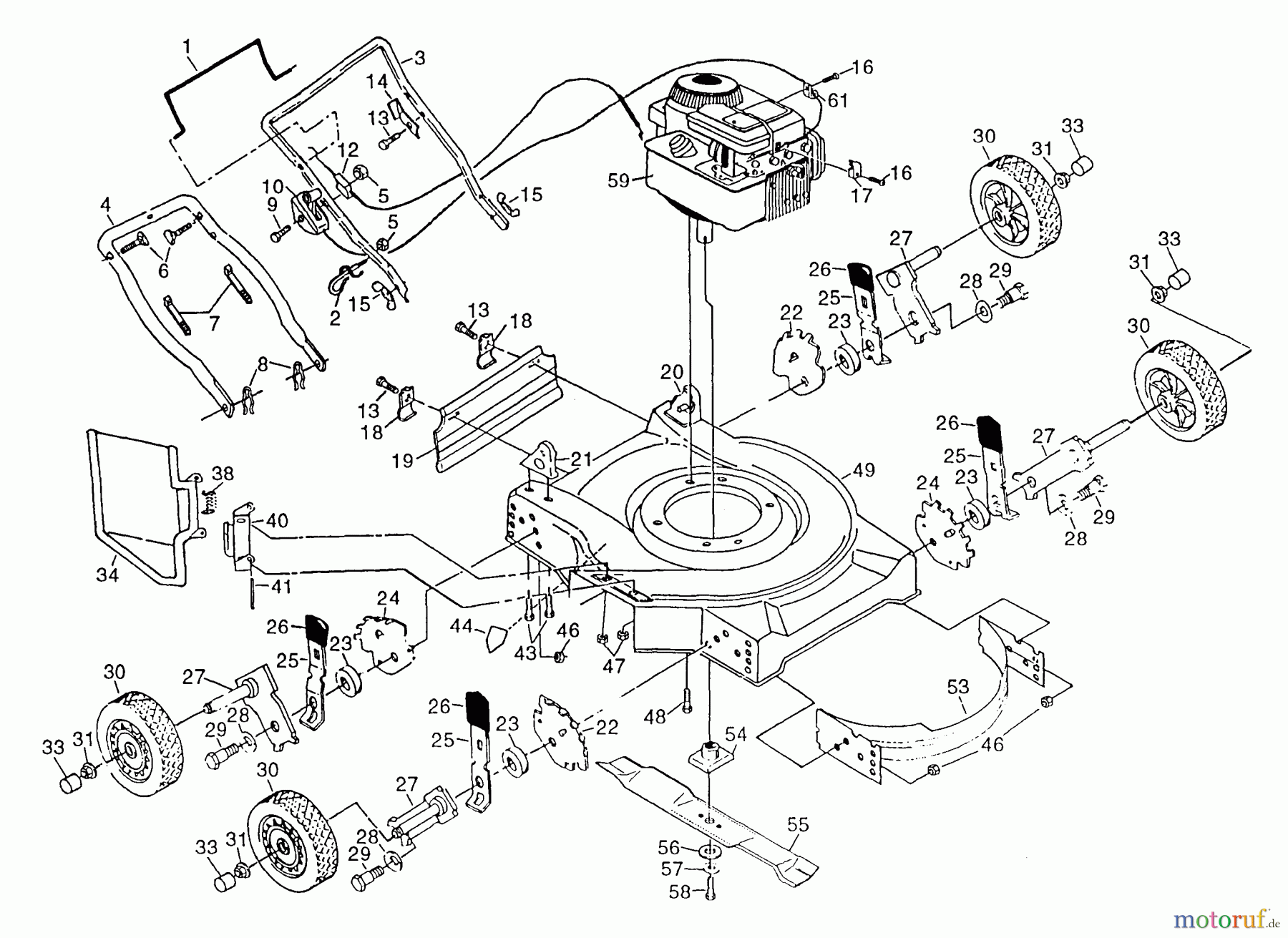  Poulan / Weed Eater Rasenmäher PP2035 - Poulan Pro Walk-Behind Mower Assembly