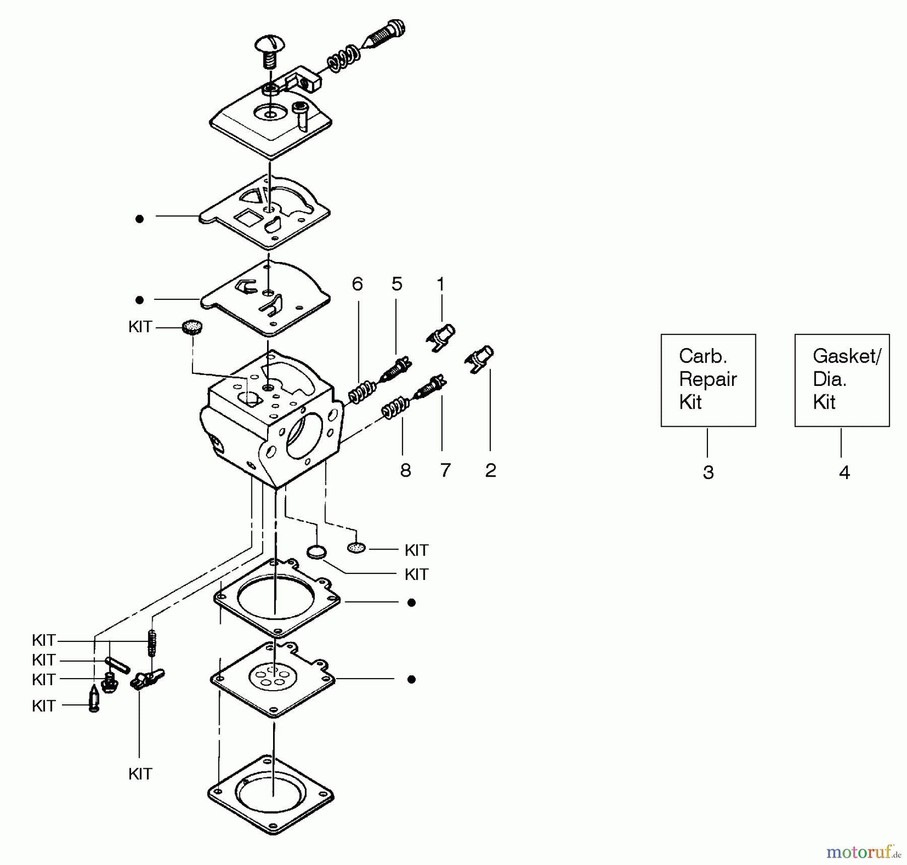  Poulan / Weed Eater Motorsägen 2175 (Type 3) - Poulan Wildthing Chainsaw Carburetor Assembly (WT324) 530069703