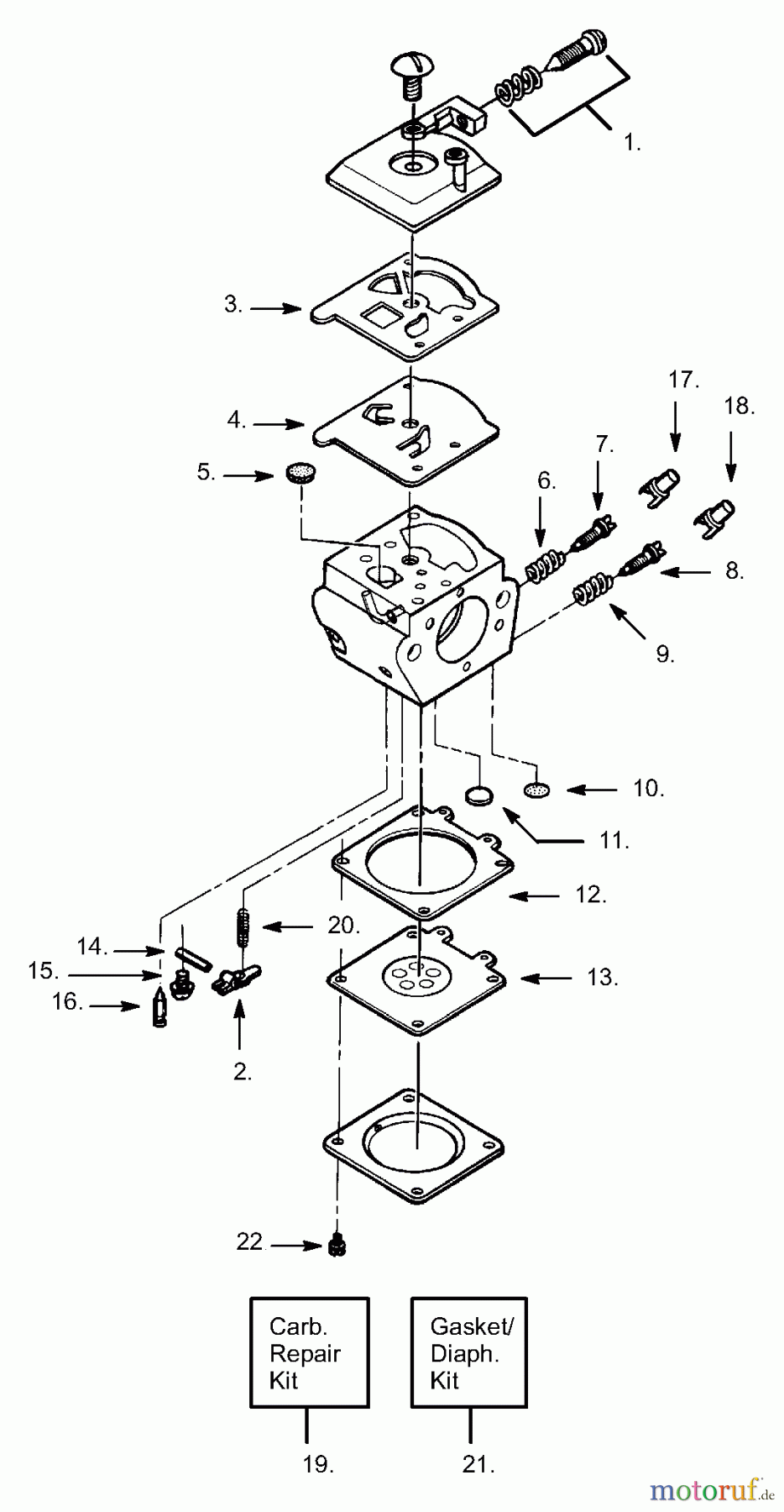  Poulan / Weed Eater Motorsägen 2200 (p600) - Poulan Chainsaw Carburetor Assembly - WT-202, WT-285, WT-239 & WT-289