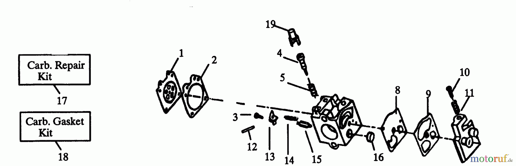  Poulan / Weed Eater Bläser / Sauger / Häcksler / Mulchgeräte GB351 - Paramount Blower CARBURETORS WT-141 FOT TYPE 1, WT-141A FOR TYPE 2