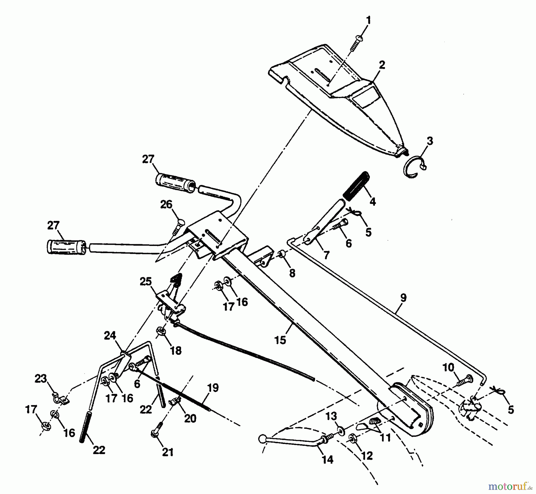  Poulan / Weed Eater Motorhacken / Kultivierer PPRT5K - Poulan Pro Rear-Tine Tiller HANDLE ASSEMBLY