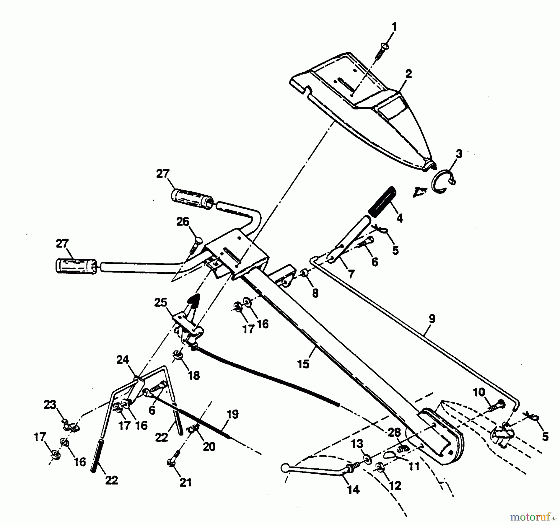  Poulan / Weed Eater Motorhacken / Kultivierer PPRT8J - Poulan Pro Rear-Tine Tiller HANDLE ASSEMBLY