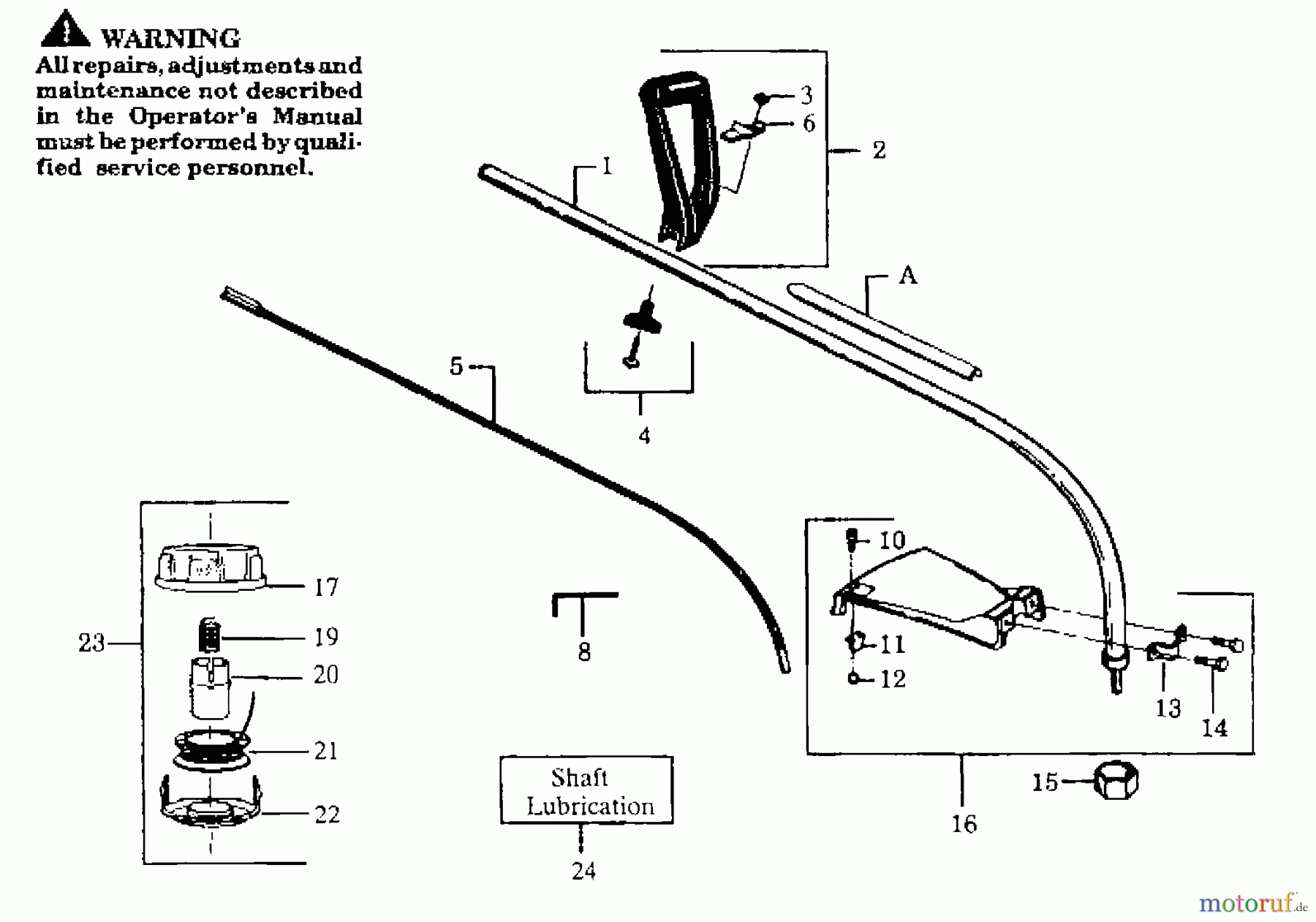  Poulan / Weed Eater Motorsensen, Trimmer GTI17LE - Weed Eater String Trimmer Shaft and Handle Assy