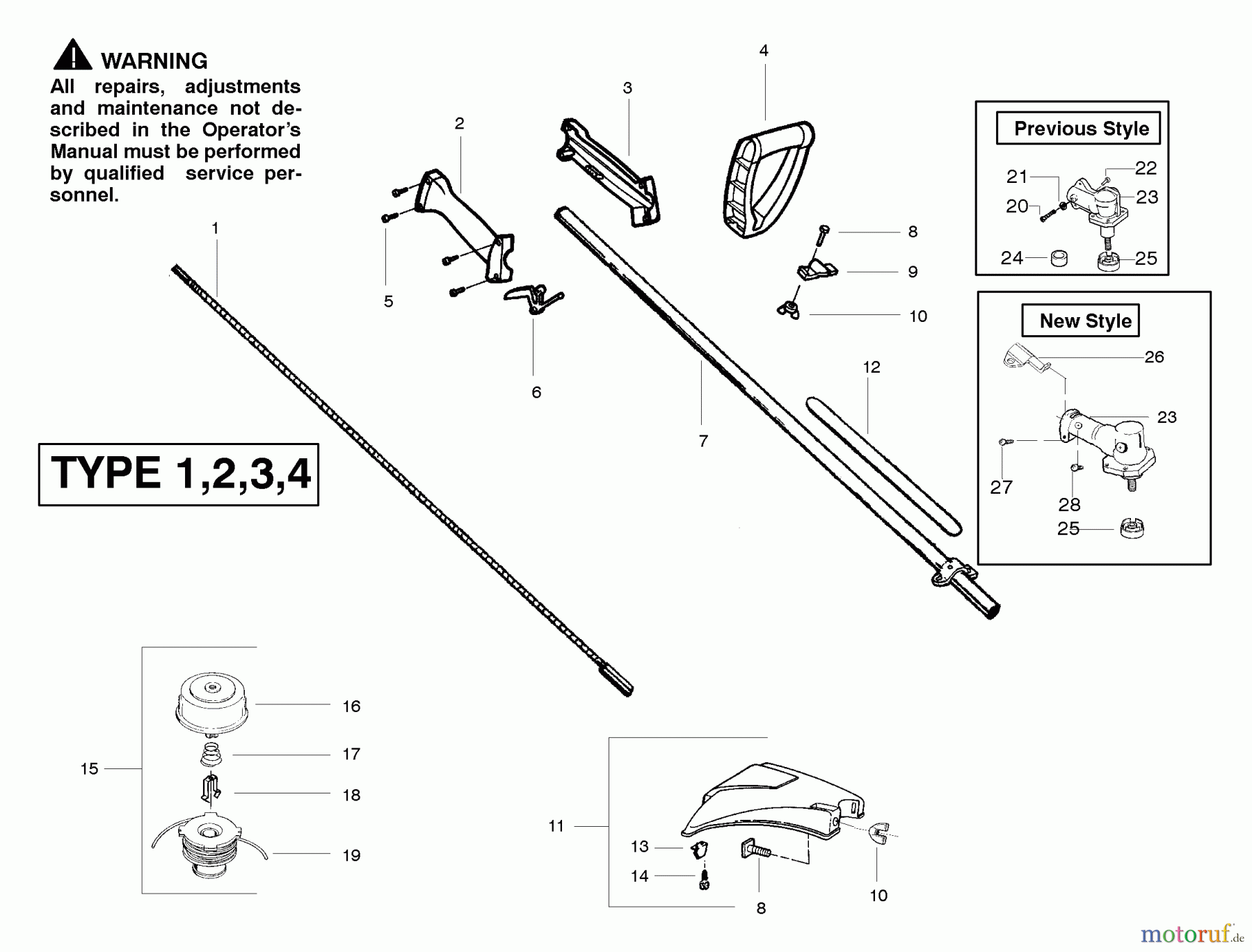  Poulan / Weed Eater Motorsensen, Trimmer PL500 (Type 1) - Weed Eater String Trimmer Handle And Shaft Assembly