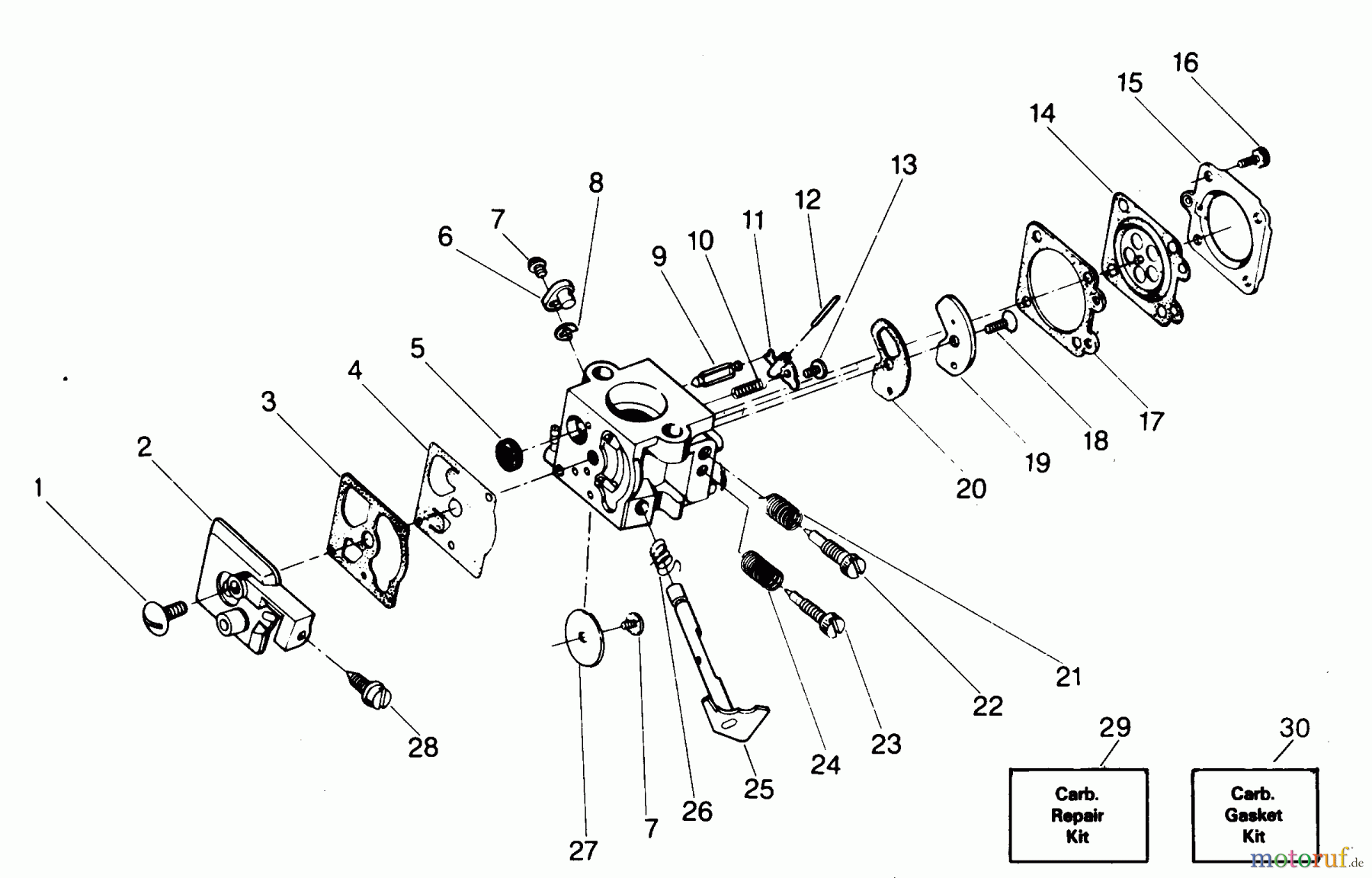  Poulan / Weed Eater Motorsensen, Trimmer YP150 - Weed Eater String Trimmer CARBURETOR BREAKDOWN