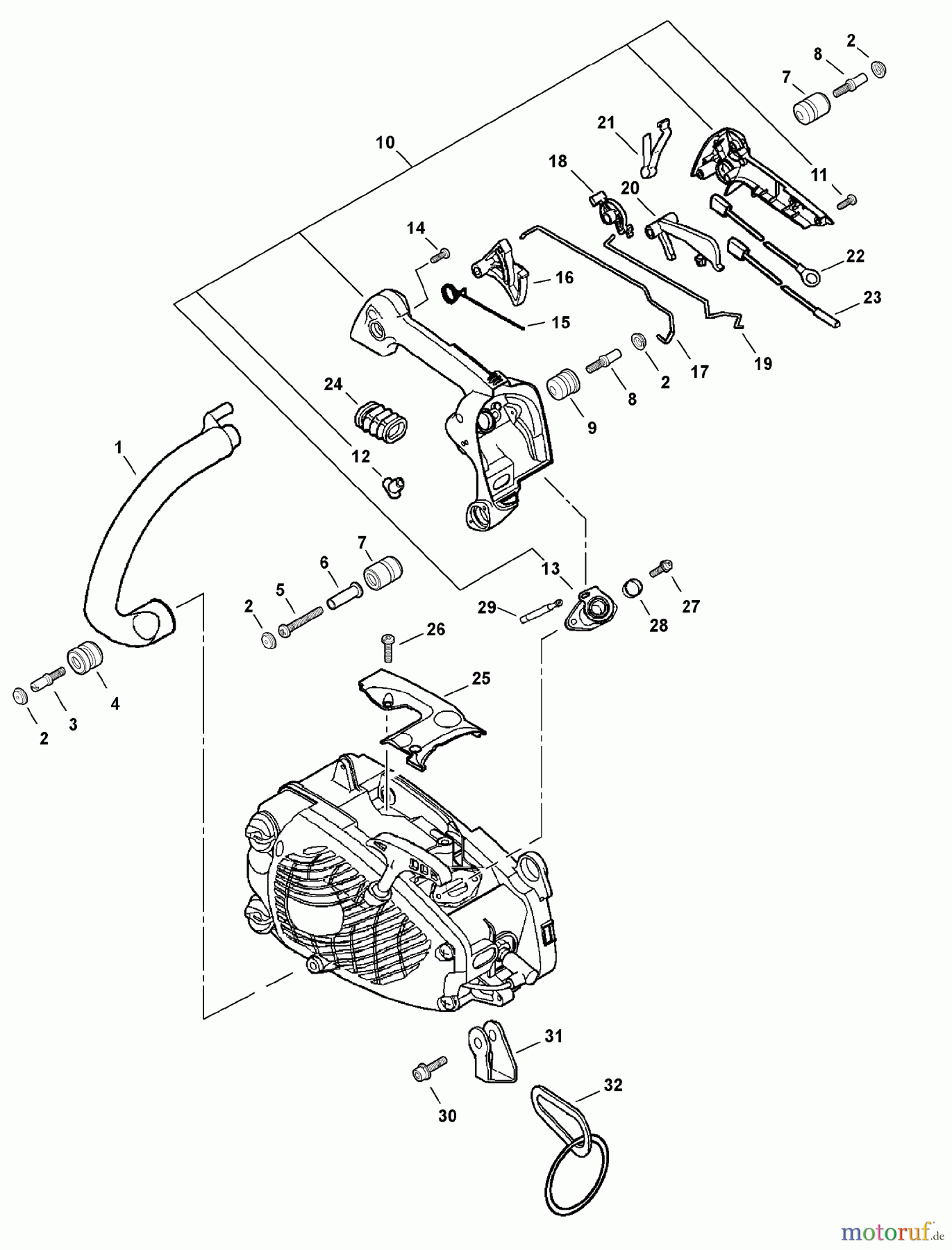  Shindaiwa Sägen, Motorsägen 326T - Shindaiwa Chainsaw Rear Handle / Throttle