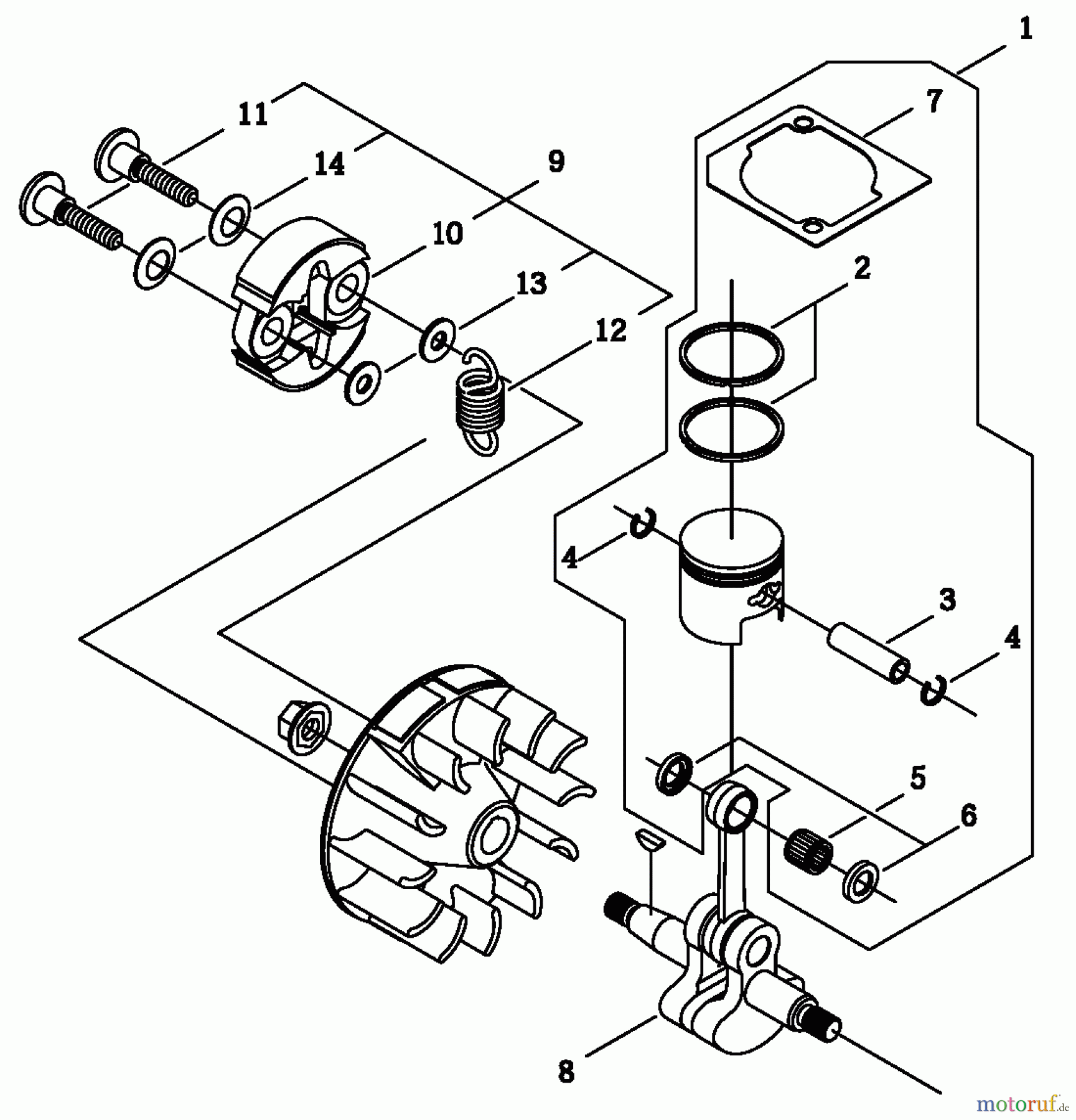  Shindaiwa Trimmer, Faden / Bürste C230 - Shindaiwa String Trimmer / Brush Cutter, S/N: 36005611 - 36009050 Clutch, Piston