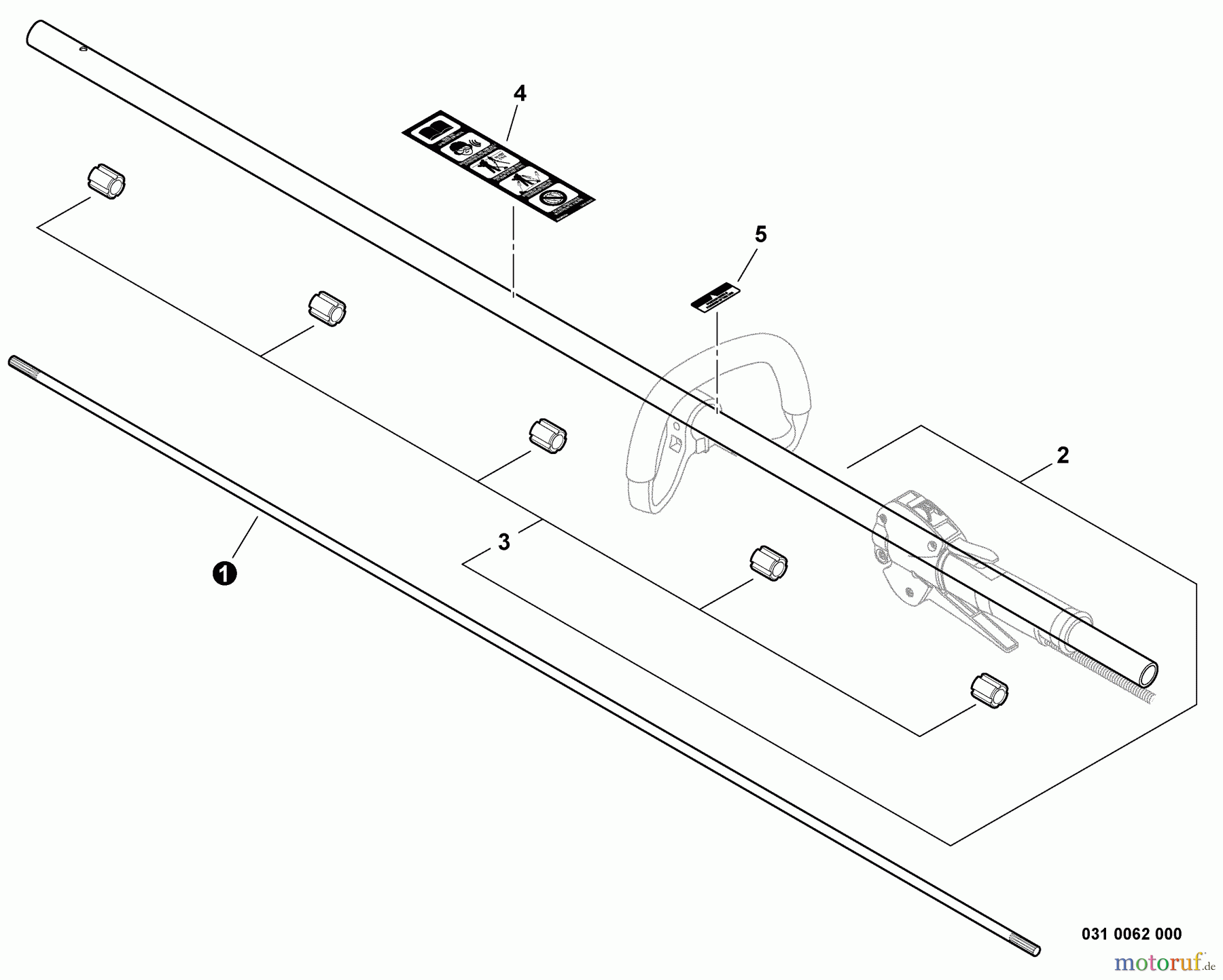  Shindaiwa Trimmer, Faden / Bürste T242 - Shindaiwa String Trimmer, S/N: T16311001001 - T16311999999 Main Pipe Assembly