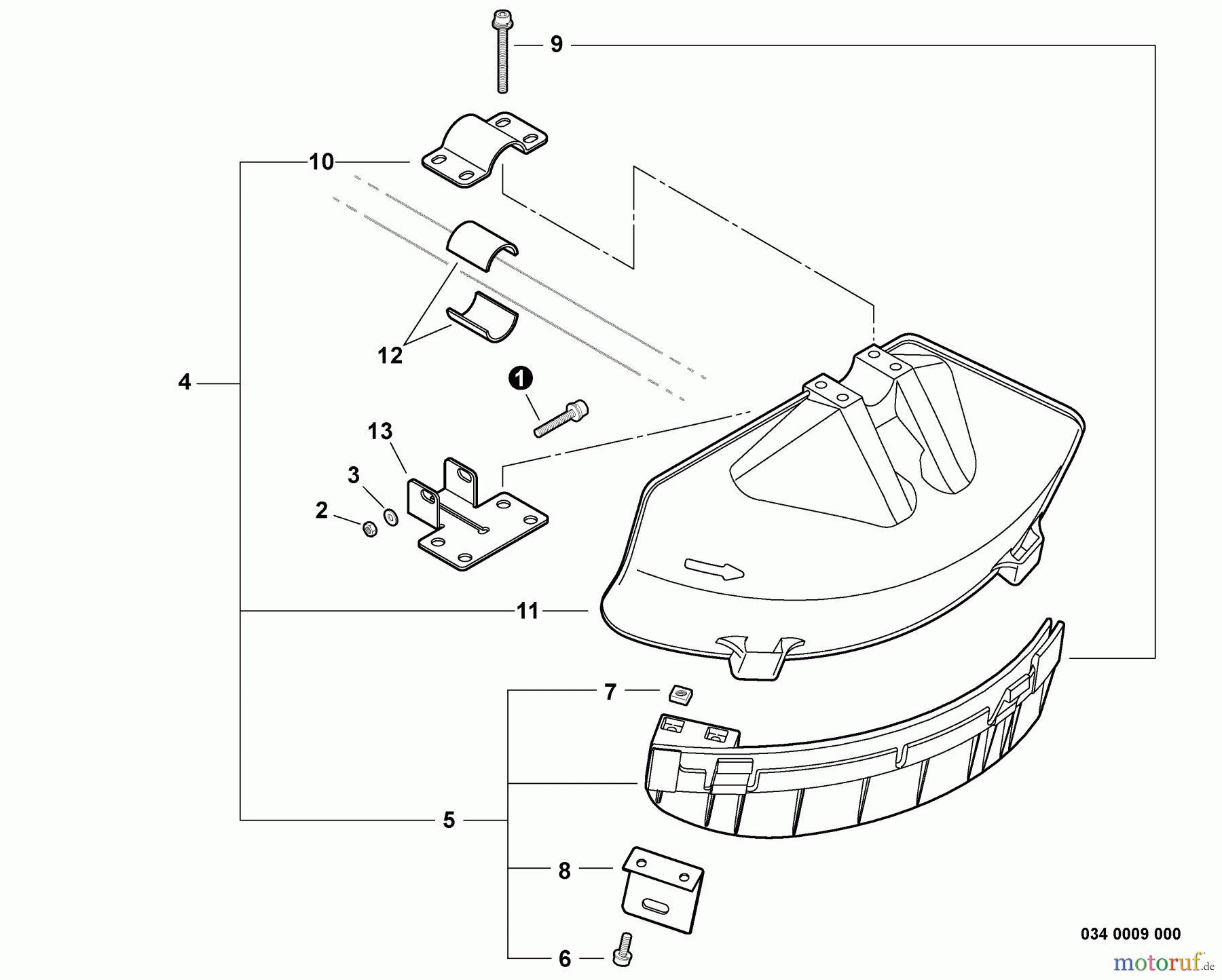  Shindaiwa Trimmer, Faden / Bürste C242 - Shindaiwa String Trimmer / Brush Cutter, S/N: T16512001001 - T16512999999 Debris Shield - Plastic