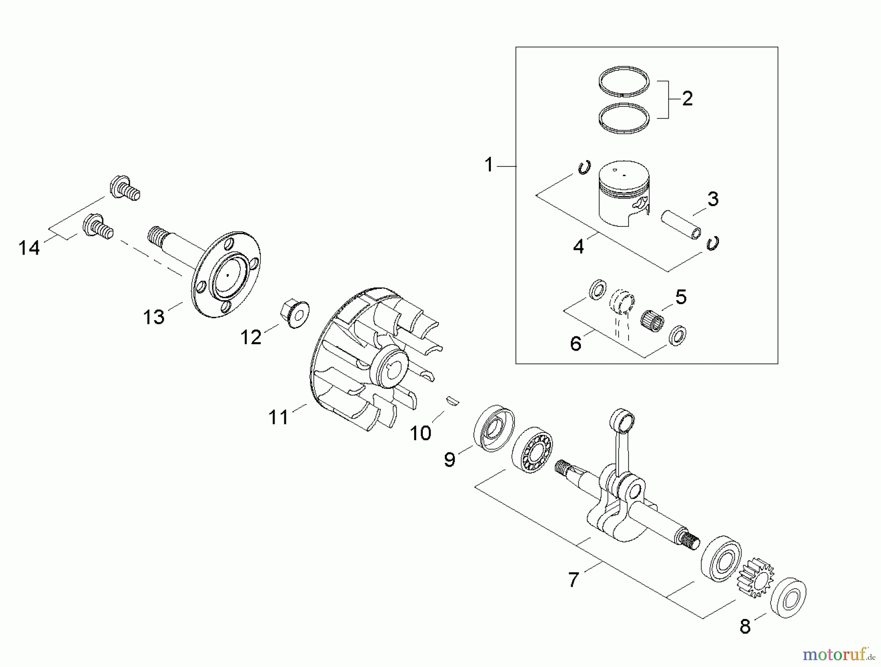  Shindaiwa Wasserpumpen GP344 - Shindaiwa Water Pump, S/N: T16113001001 - T16113999999 Piston / Flywheel