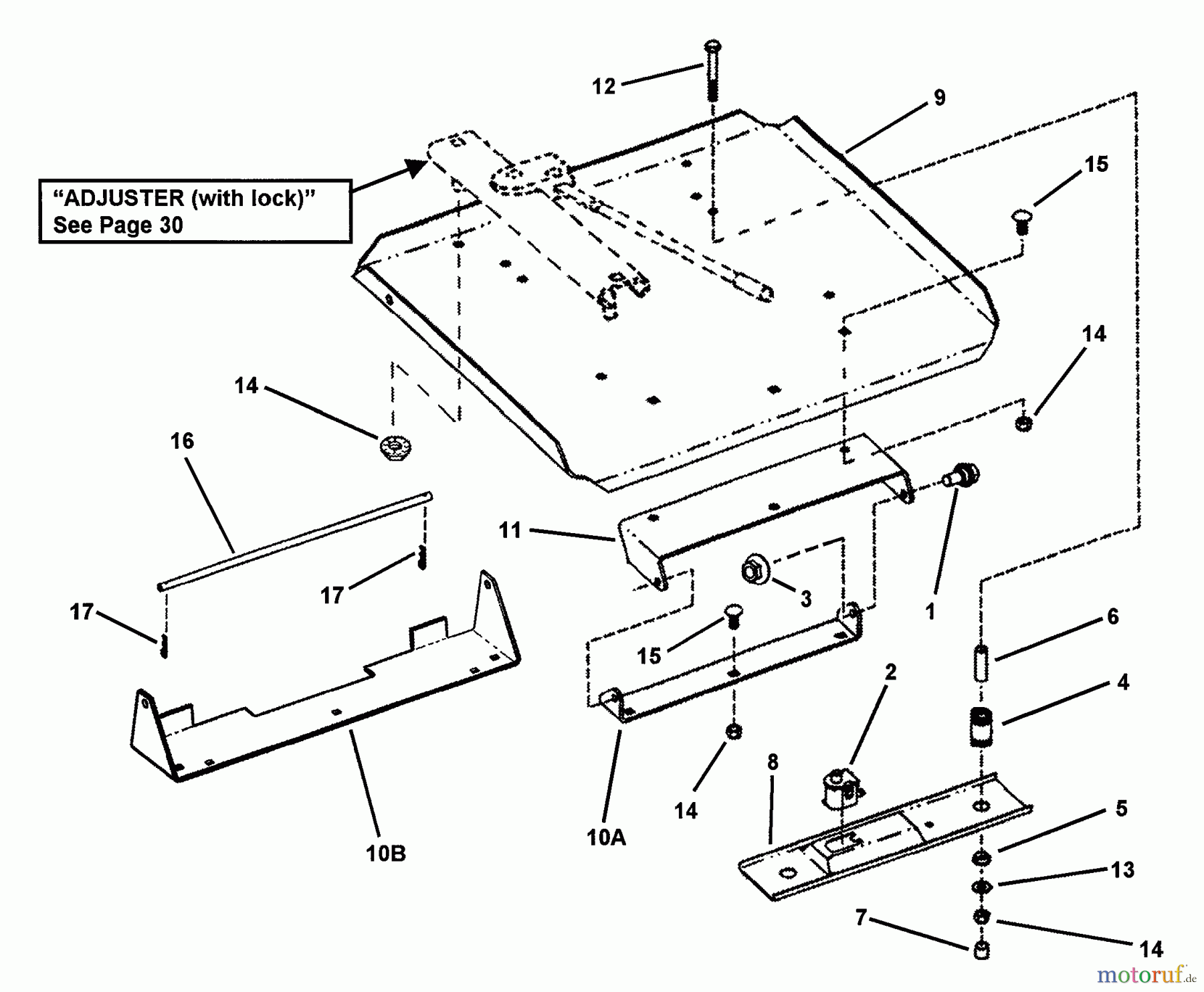  Snapper Nullwendekreismäher, Zero-Turn ZF2300GKU (84411) - Snapper 23 HP Zero-Turn Mower, Kubota, Out Front, Z-Rider Series 0 Seat Support Assembly