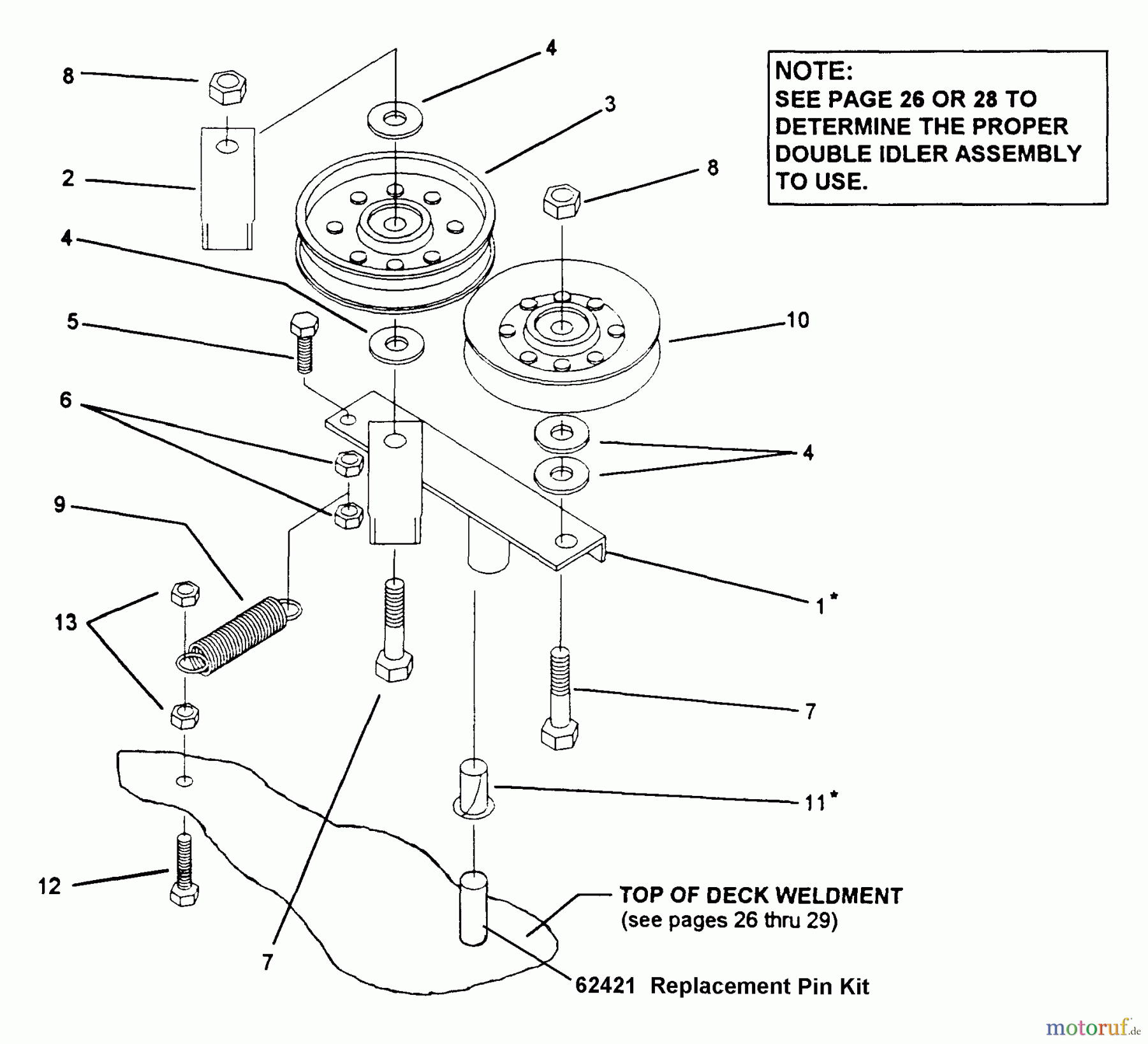  Snapper Nullwendekreismäher, Zero-Turn Z1402K (80184) - Snapper 14 HP Zero-Turn Mower, Hydro Drive, ZTR Series 2 Double Idler Assembly (Part 2)