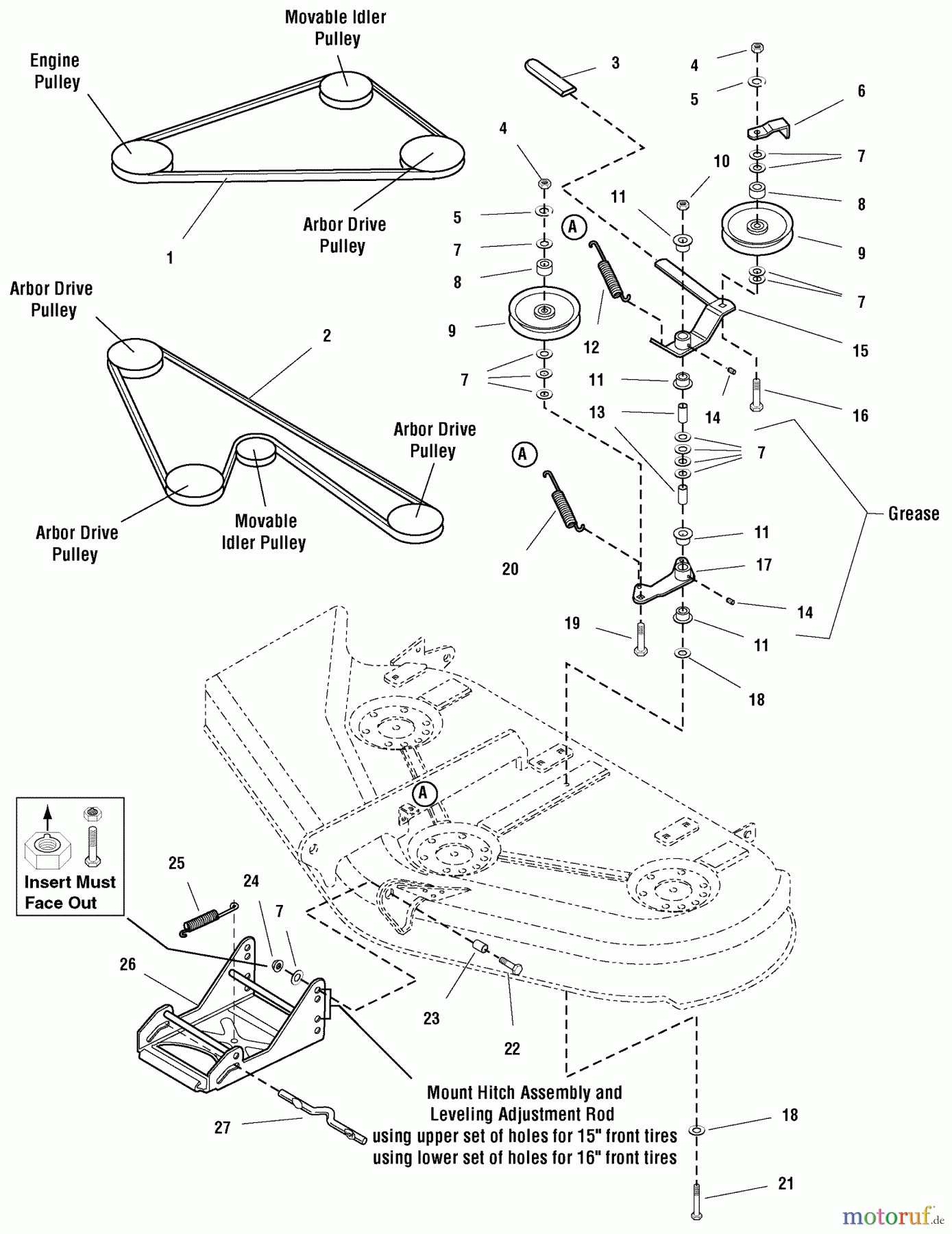  Snapper Rasen- und Gartentraktoren YT1644 (1694368 & 2690067) - Snapper 44