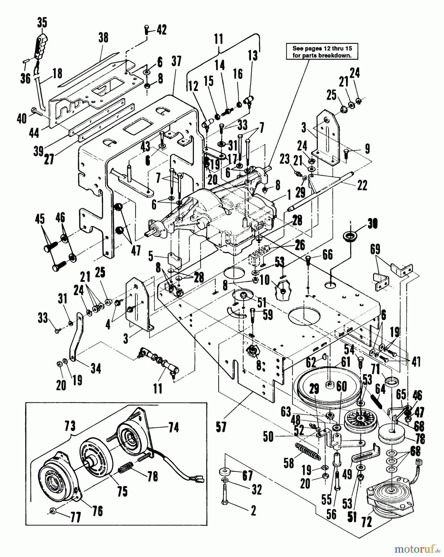  Snapper Rasenmäher für Großflächen PPU140KVE - Snapper Wide-Area Walk-Behind Mower, 14 HP, Mid-Size Gear Drive, Series 0 Rear Deck, Transmission & Transmission Shift Assemblies - 36, 48, 52 and 61