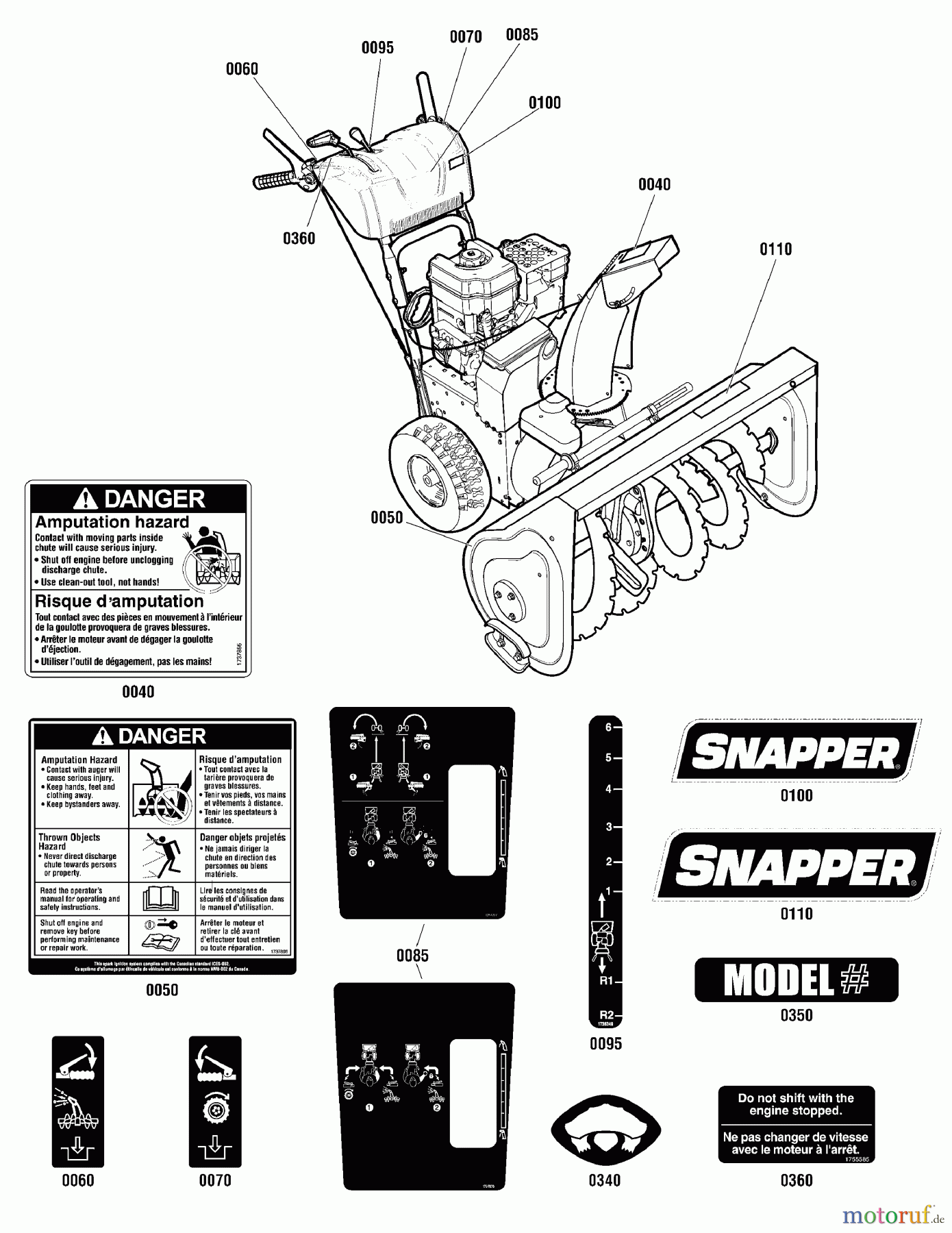  Snapper Schneefräsen M924E (1696172-00) - Snapper 24