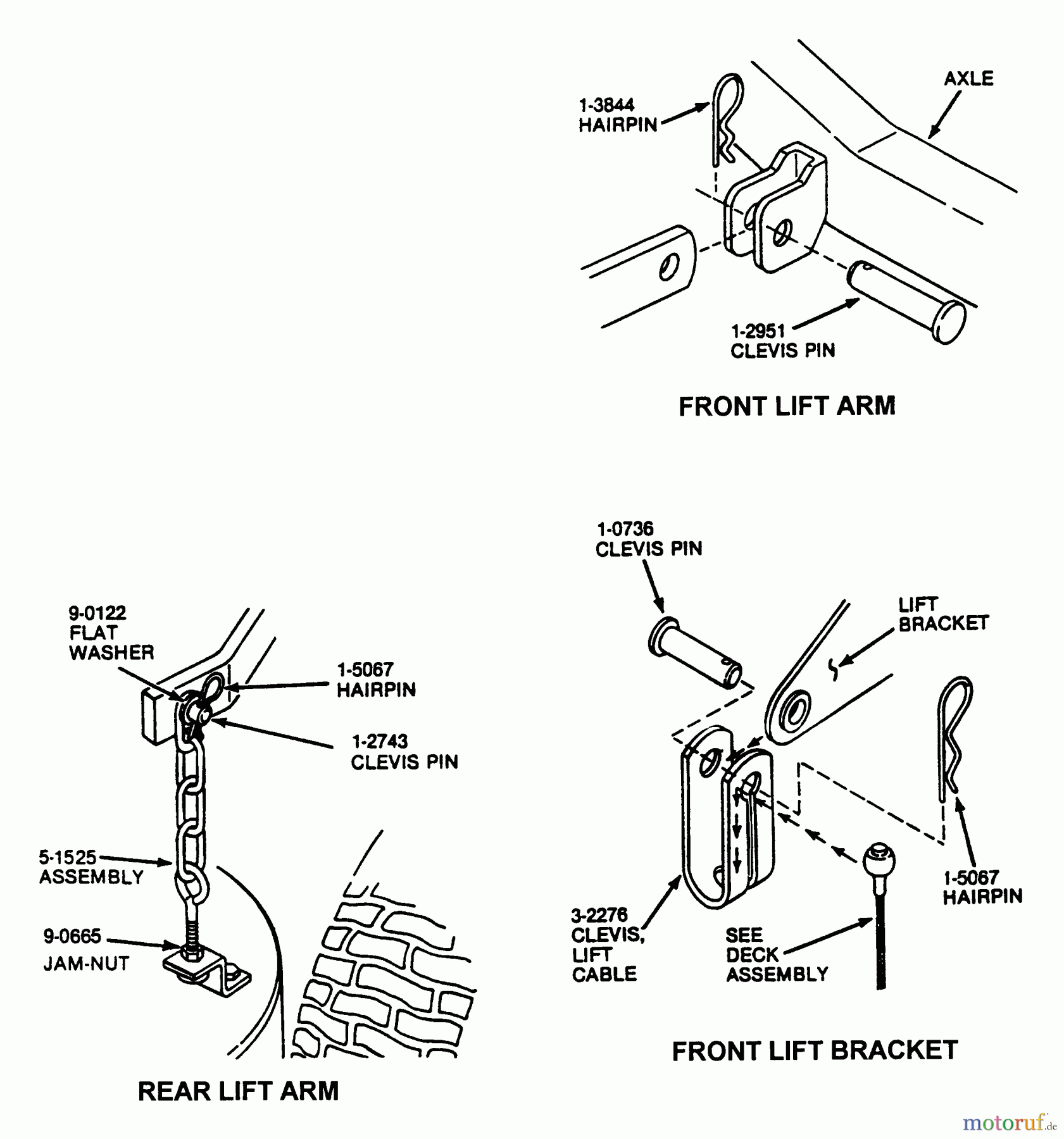  Snapper Rasen- und Gartentraktoren LT16002 - Snapper 16 HP Lawn Tractor, Disc Drive, Series 2 Deck Hanger Detail, Rear Lift Arm, Front Lift Bracket