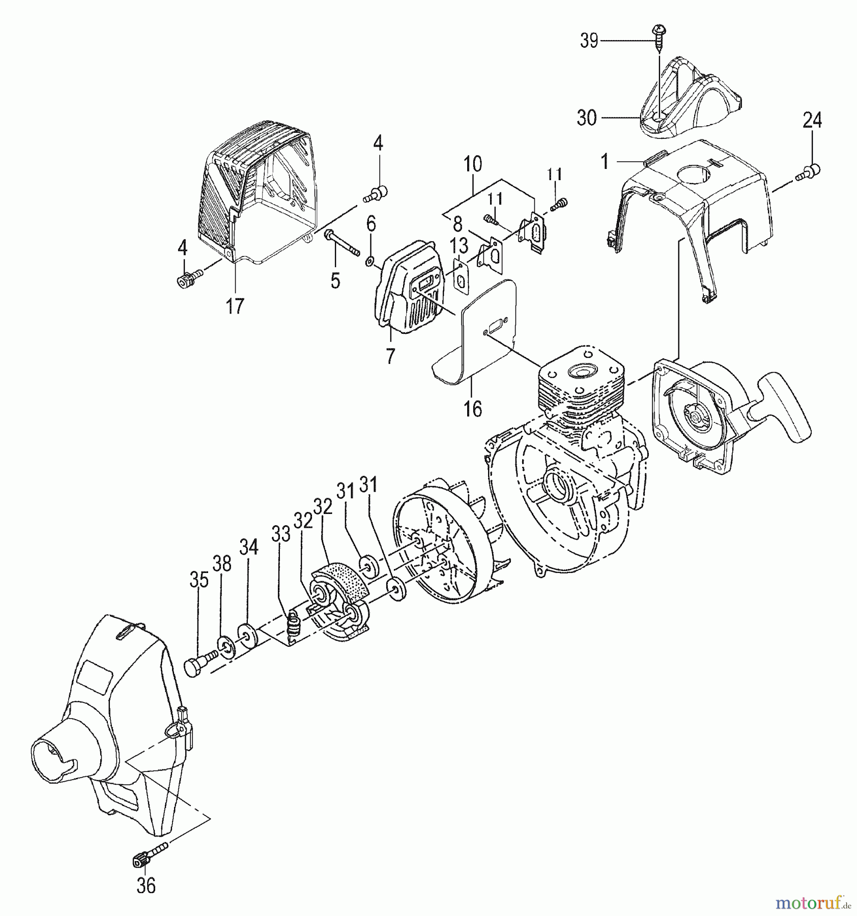  Tanaka Hochentaster TPS-260PF - Tanaka Extended Reach Pole Saw Clutch, Muffler, Engine Cover