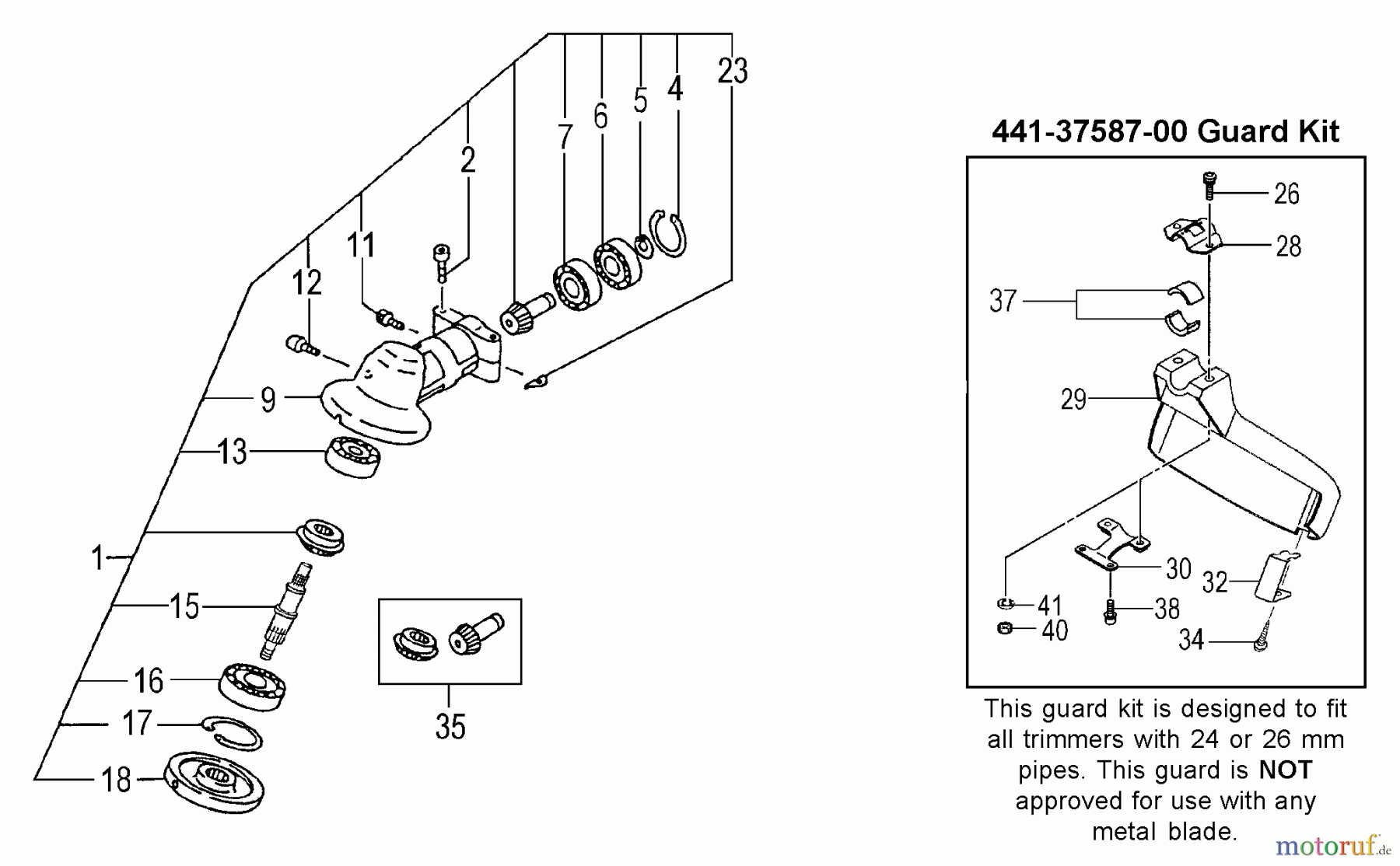  Tanaka Trimmer, Motorsensen TBC-340PF - Tanaka Grass Trimmer / Brush Cutter Gear Case, Safety Guard