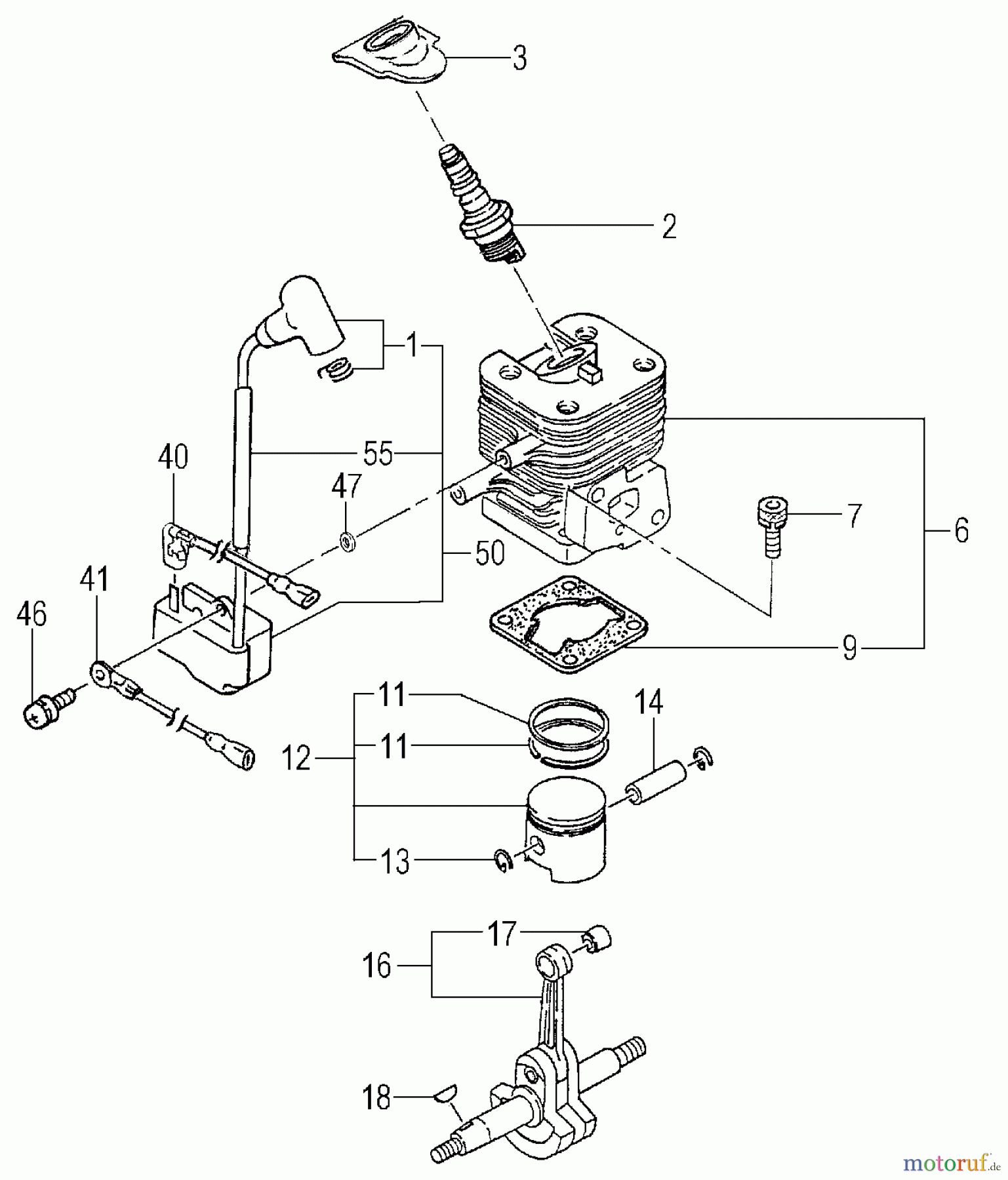  Tanaka Motoren PF-2600 - Tanaka Utility / Scooter Engine Cylinder, Piston, Crankshaft