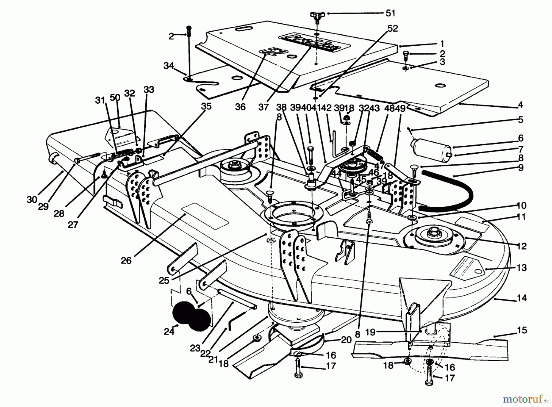  Toro Neu Mowers, Deck Assembly Only 30152 - Toro 52