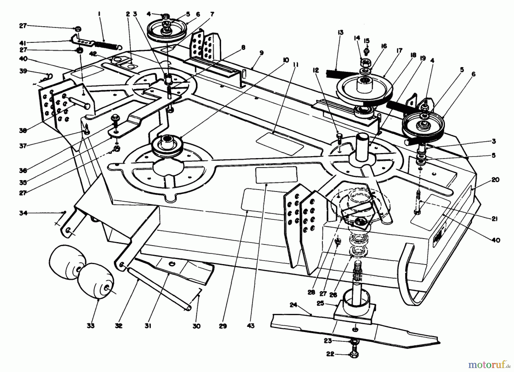  Toro Neu Mowers, Deck Assembly Only 30544 (117/120) - Toro 44