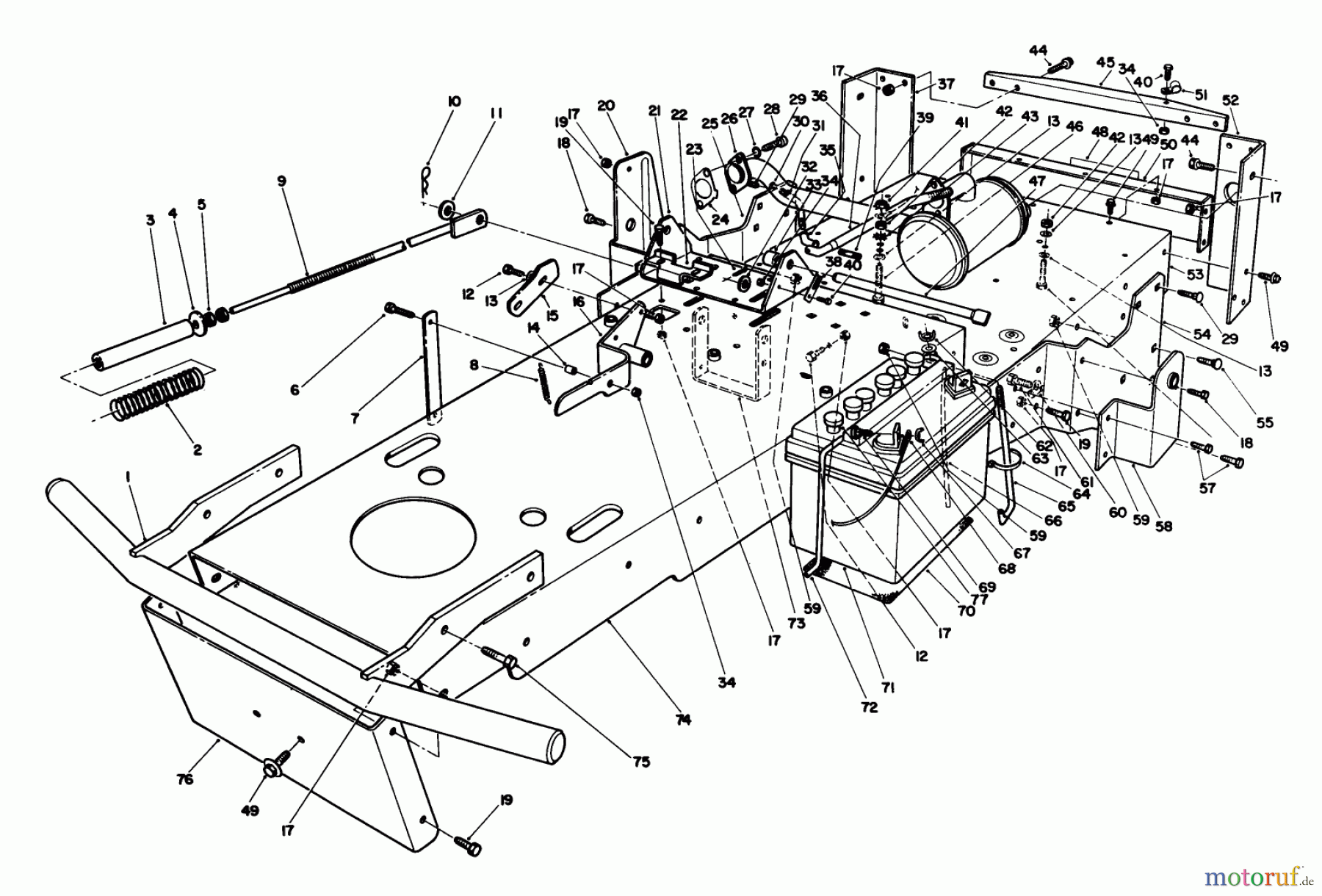  Toro Neu Mowers, Rear-Engine Rider 55620 - Toro HMR-1600, 1989 (9000001-9999999) FRAME ASSEMBLY