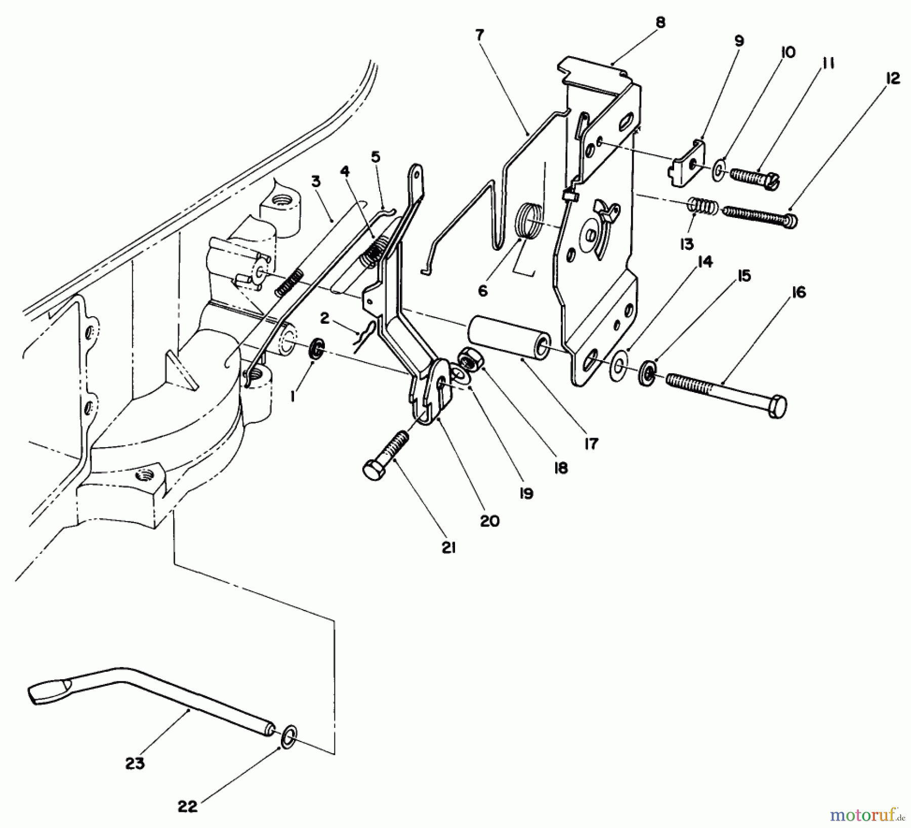  Toro Neu Mowers, Drive Unit Only 30112 - Toro Mid-Size Proline Gear Traction Unit, 12.5 hp, 1986 (6000001-6999999) GOVERNOR ASSEMBLY