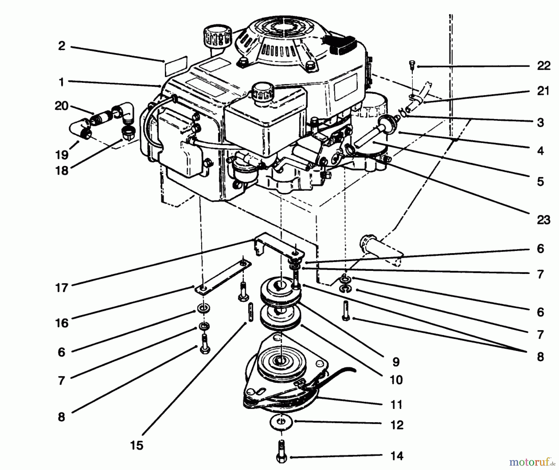  Toro Neu Mowers, Drive Unit Only 30157 - Toro Mid-Size Proline Gear Traction Unit, 12.5 hp, 1995 (590001-599999) ENGINE ASSEMBLY